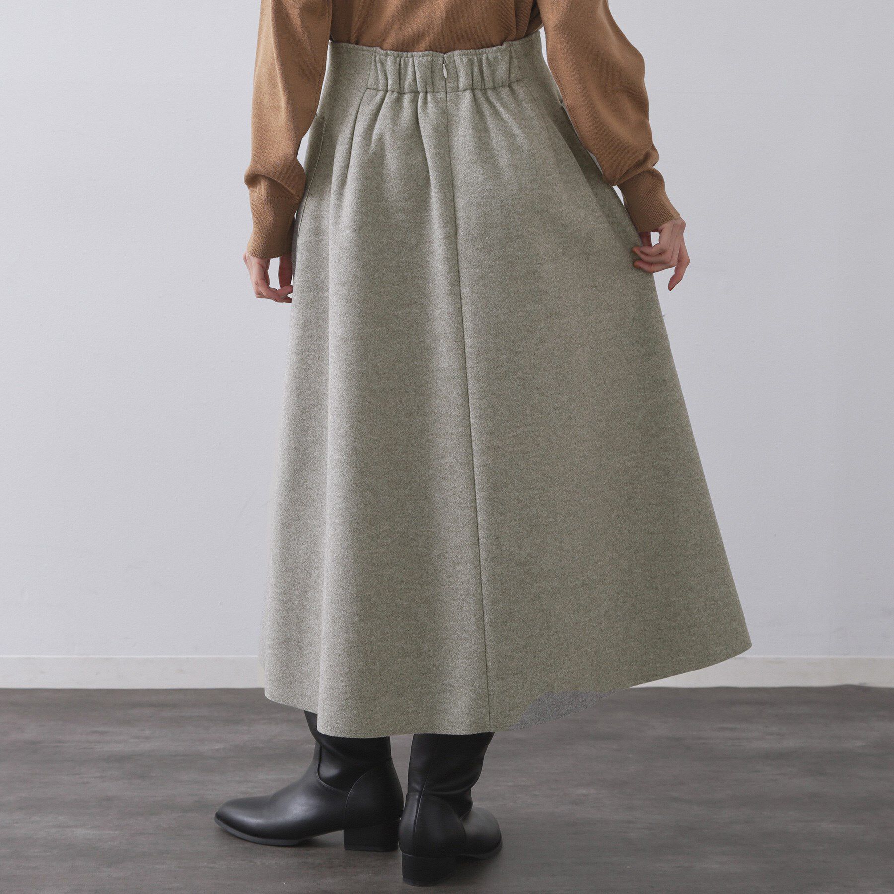 OPAQUE.CLIP「ウールライクフレアスカート【洗濯機OK】」|スカート|