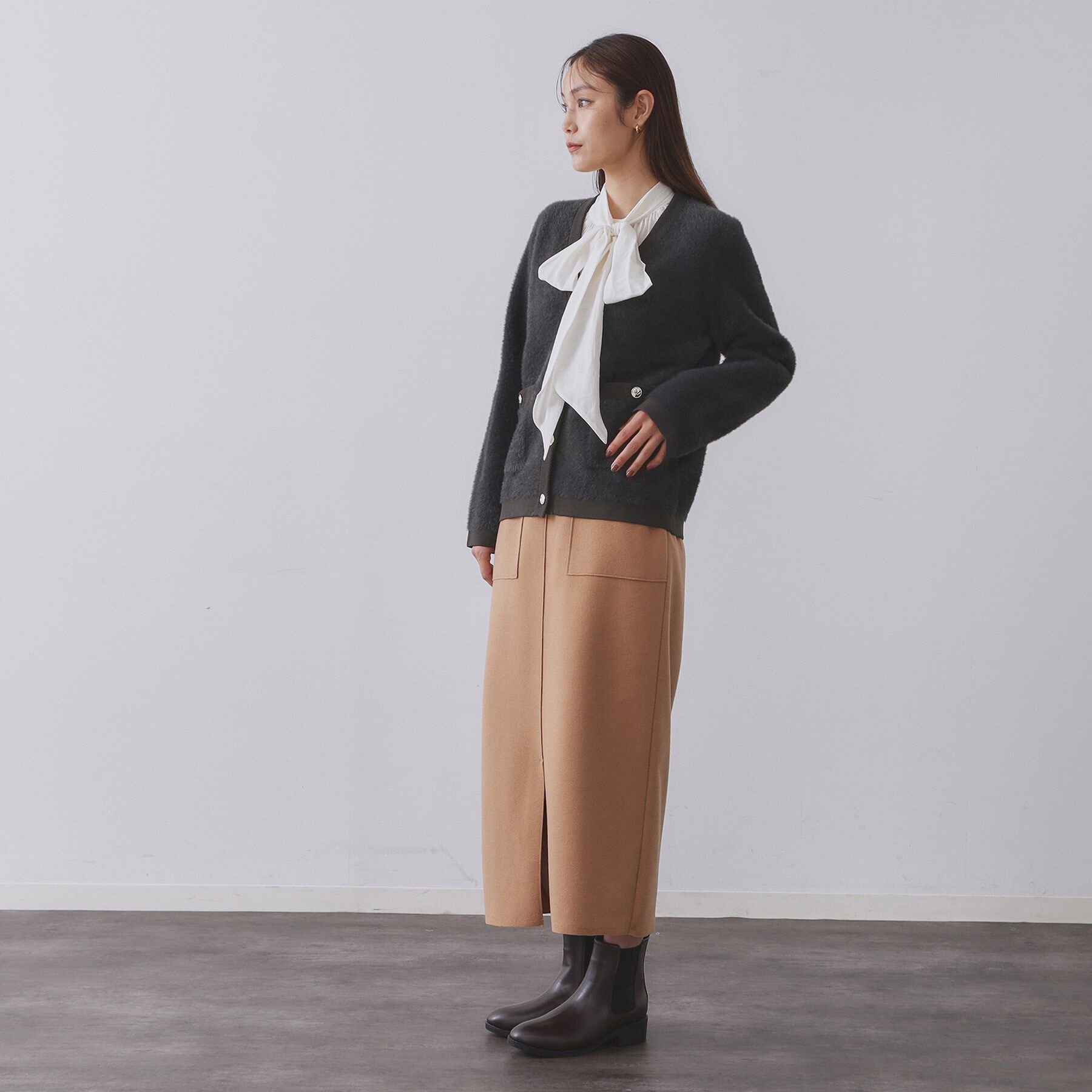 OPAQUE.CLIP「フェザーヤーンカーディガン【洗濯機OK/抗ピル】」|カーディガン|