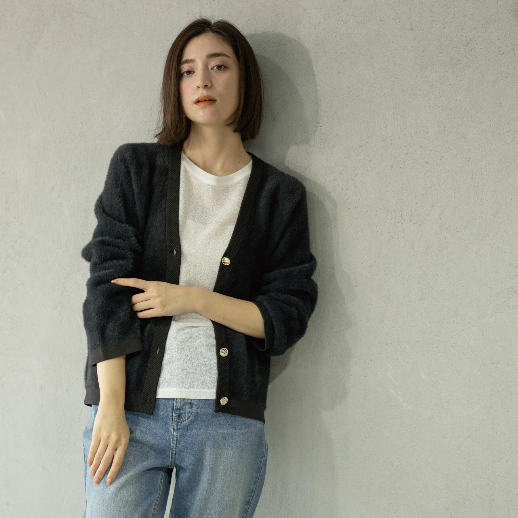 OPAQUE.CLIP「フェザーヤーンカーディガン【洗濯機OK/抗ピル】」|カーディガン|