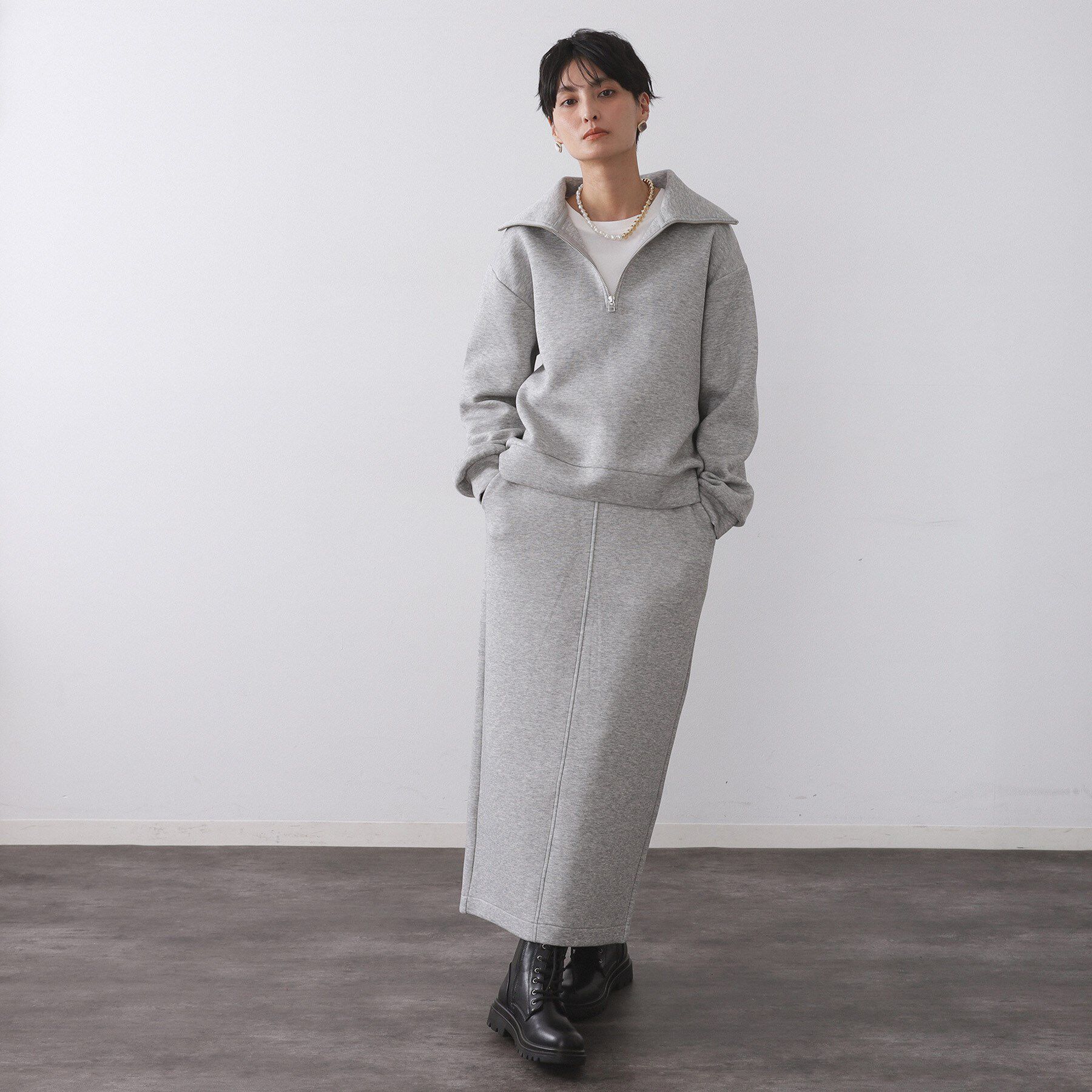 OPAQUE.CLIP「イージーナロースカート/セットアップ対応可【洗濯機OK】」|スカート|