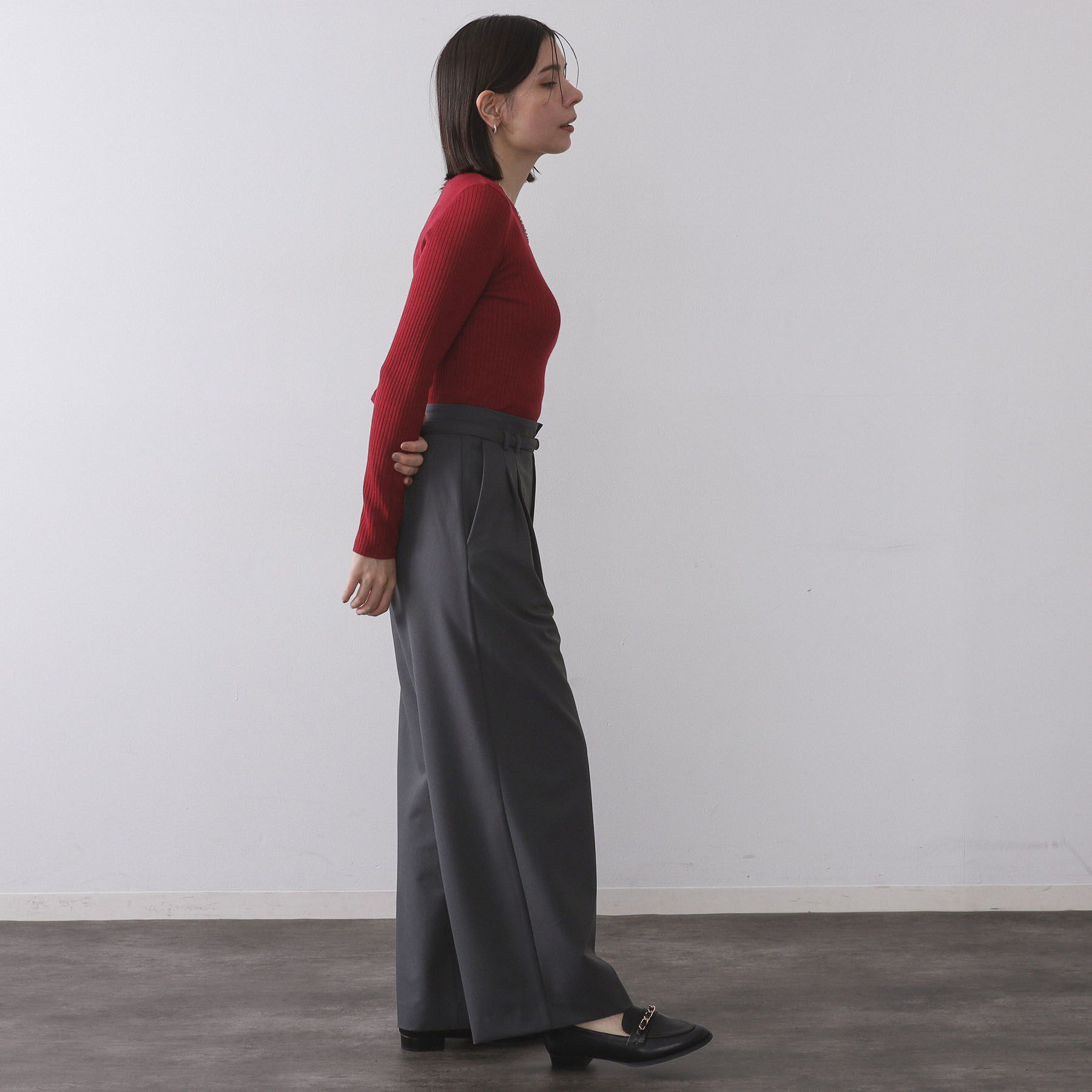 OPAQUE.CLIP「シアーリブニット【洗濯機OK】」|ニット・セーター|