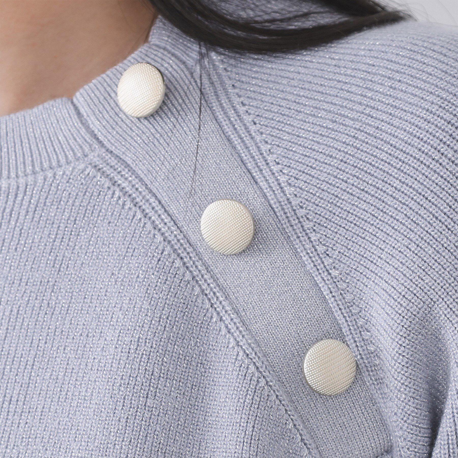 OPAQUE.CLIP「ボタンデザインラメニット【洗濯機OK】」|ニット・セーター|