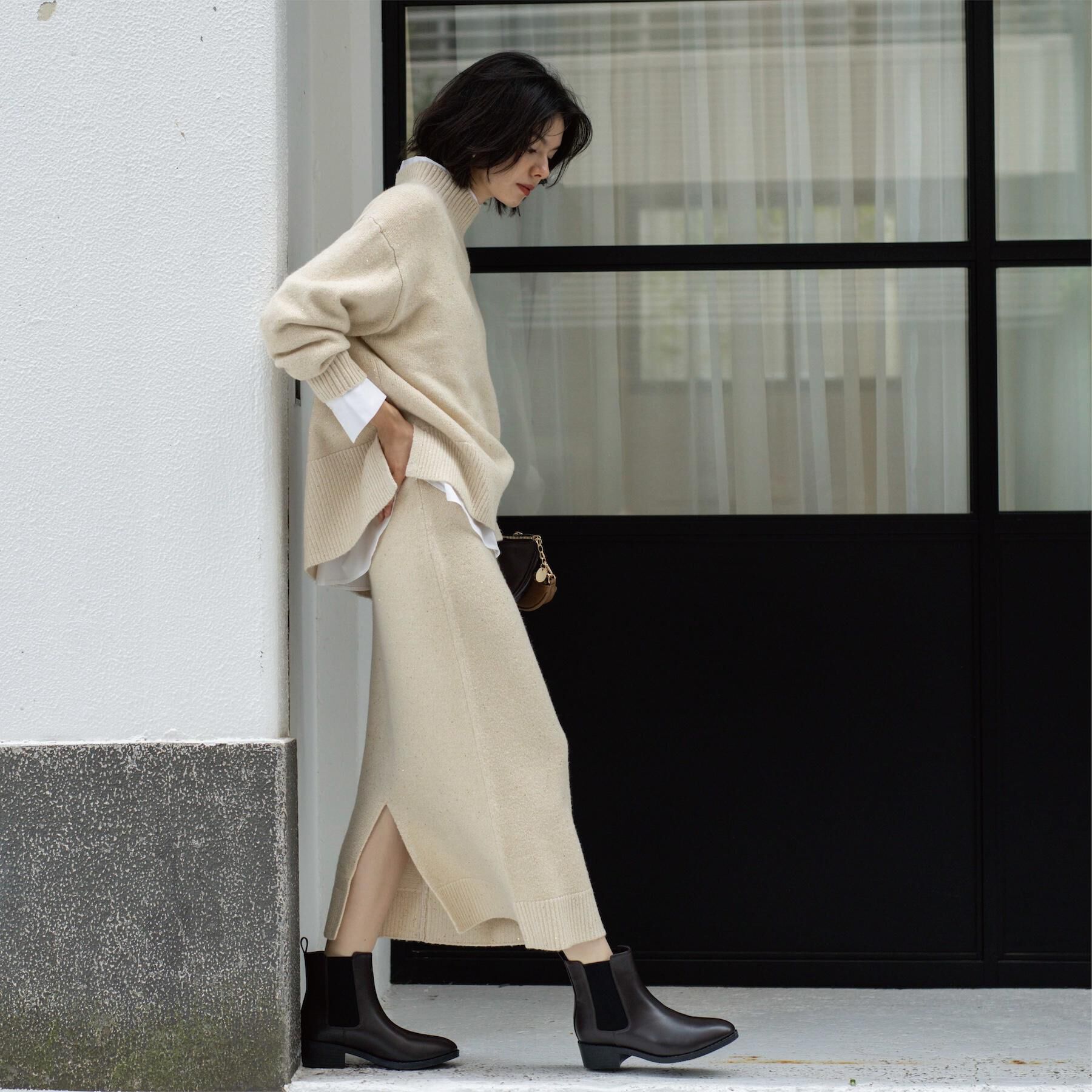 OPAQUE.CLIP「ラメスパンコールハイネックニット/セットアップ対応可【洗濯機OK】」|ニット・セーター|