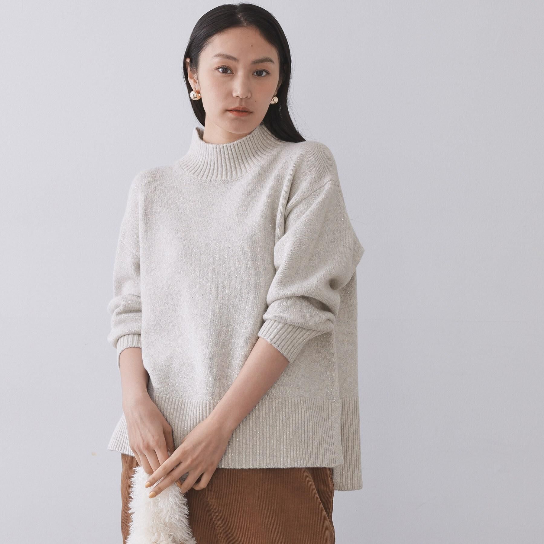 OPAQUE.CLIP「ラメスパンコールハイネックニット/セットアップ対応可【洗濯機OK】」|ニット・セーター|