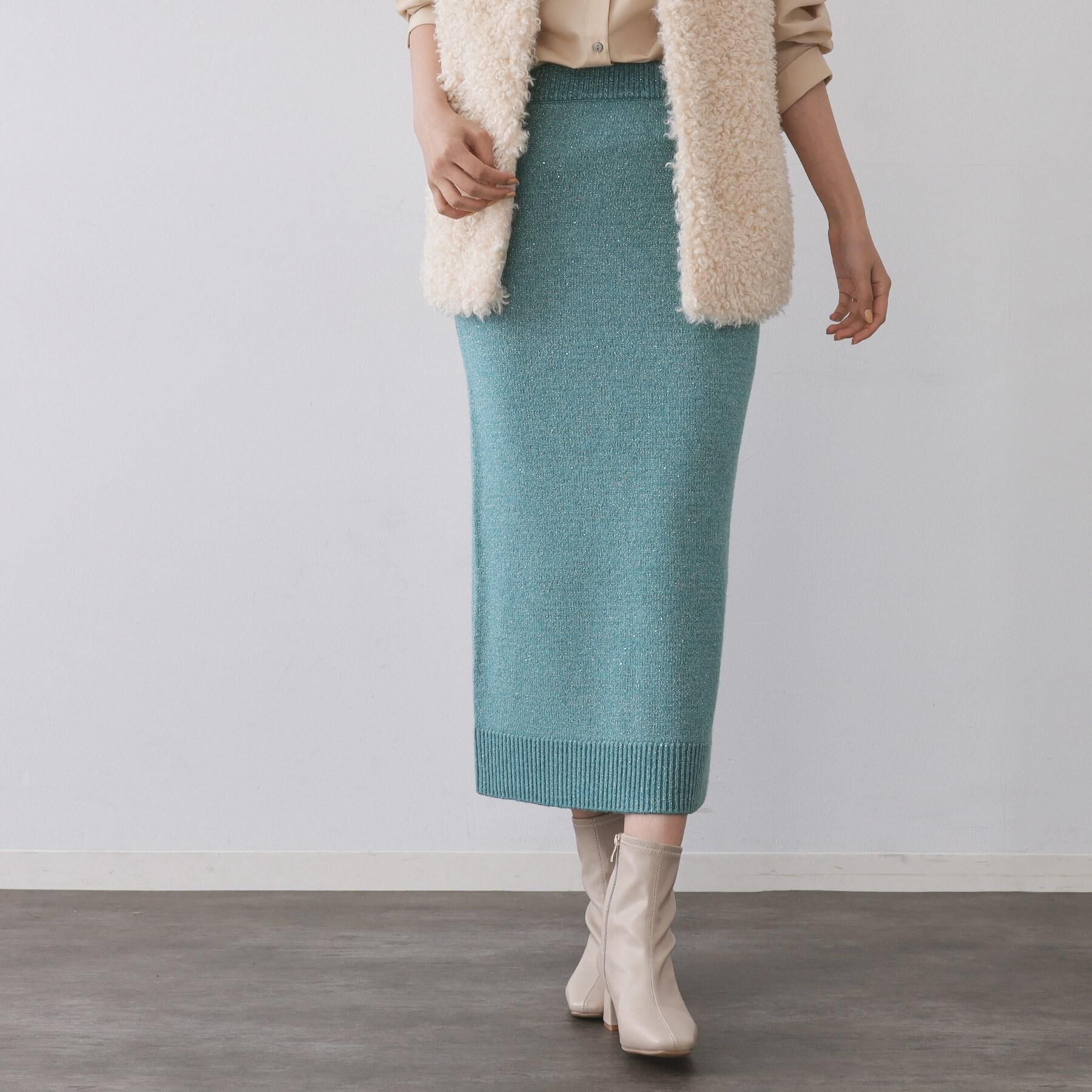 OPAQUE.CLIP「ラメスパンコールナロースカート/セットアップ対応可【洗濯機OK】」|スカート|