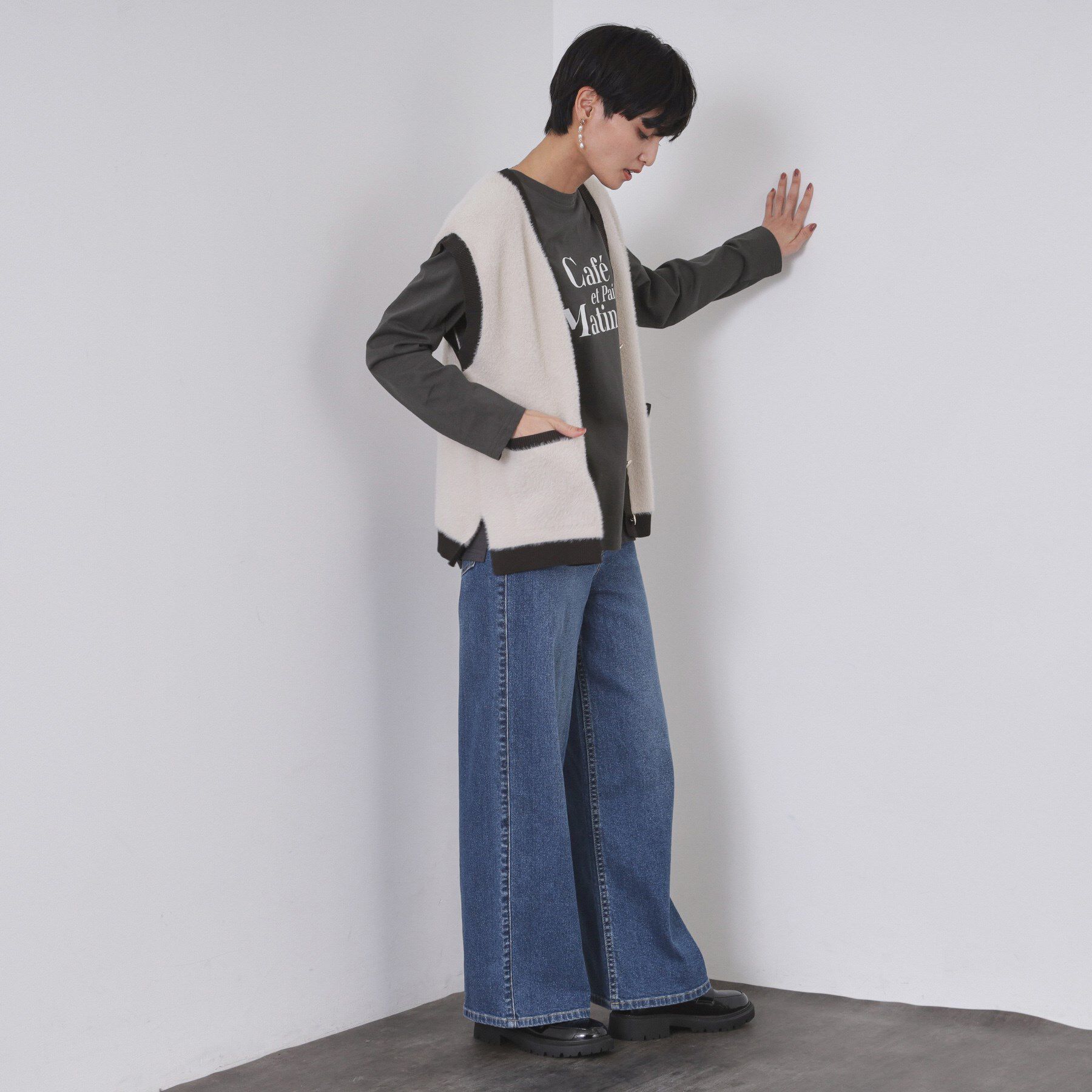 OPAQUE.CLIP「ロングロゴTシャツ【洗濯機OK】」|Tシャツ・カットソー|