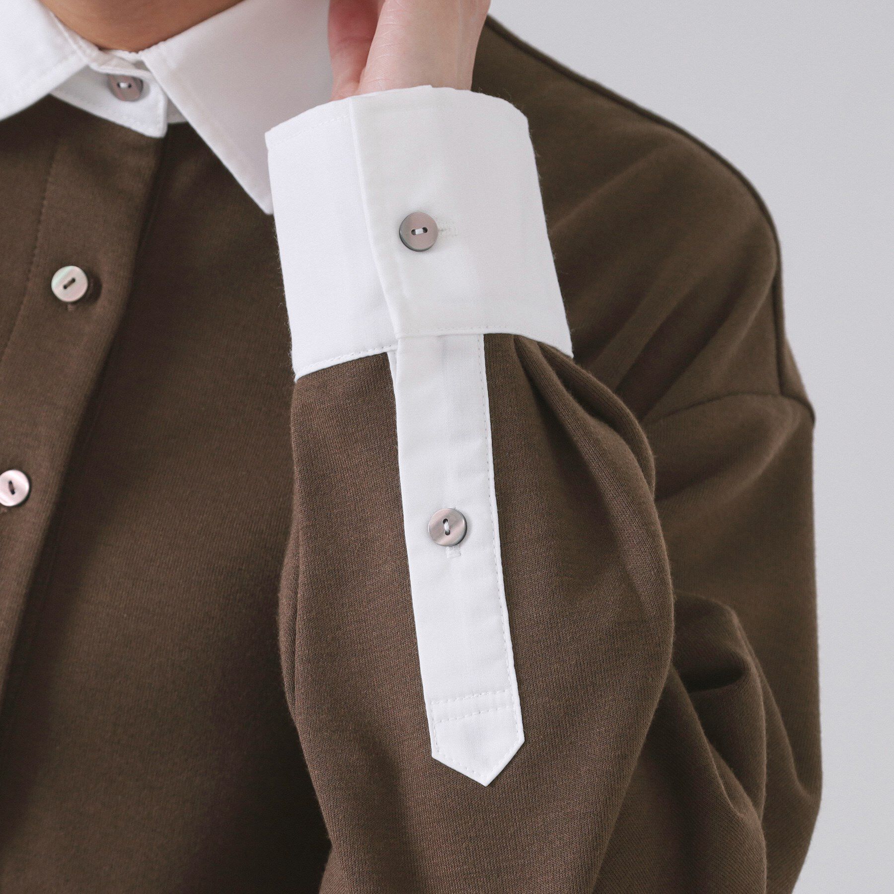 OPAQUE.CLIP「ポロ衿配色ミニワンピース【洗濯機OK】」|ワンピース|