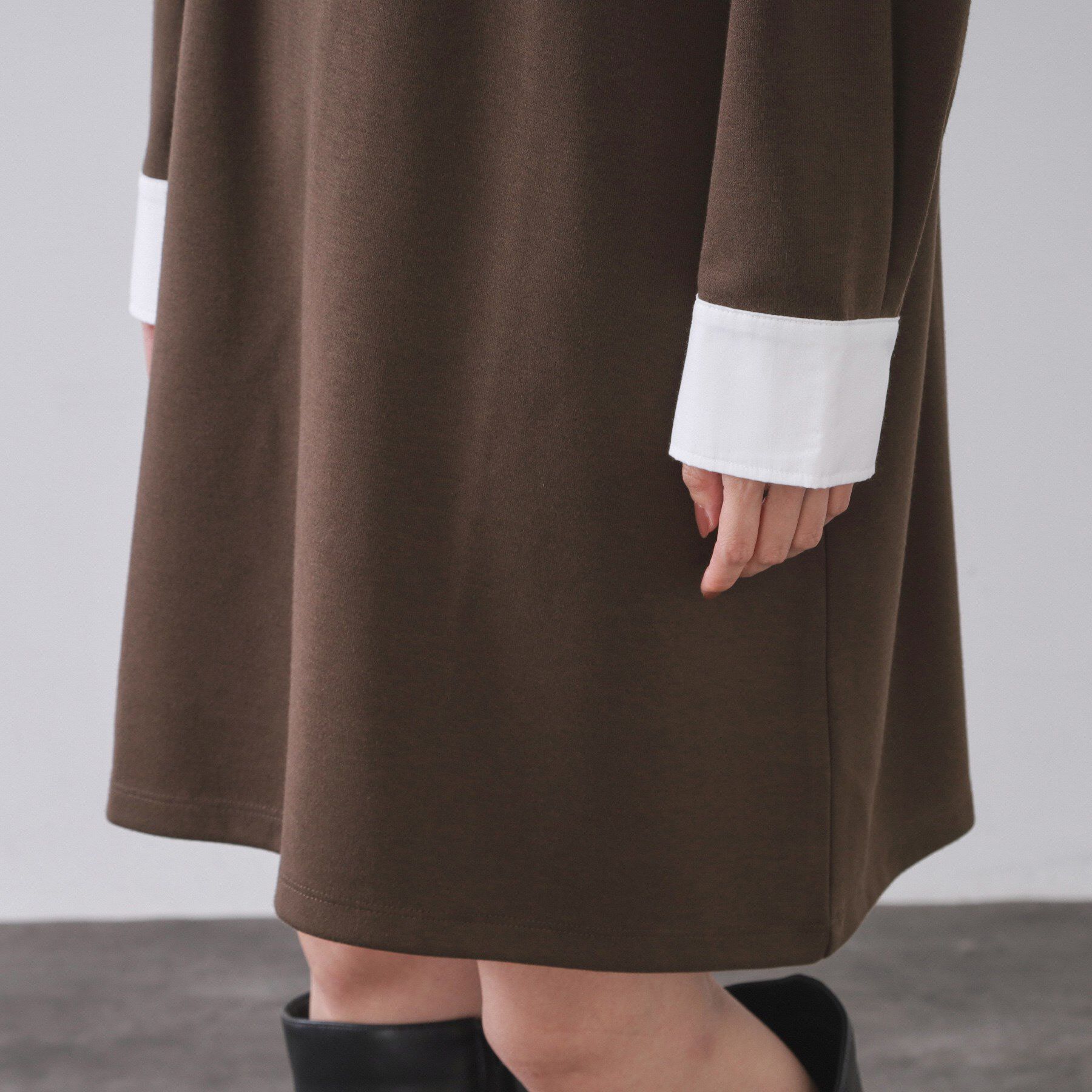 OPAQUE.CLIP「ポロ衿配色ミニワンピース【洗濯機OK】」|ワンピース|