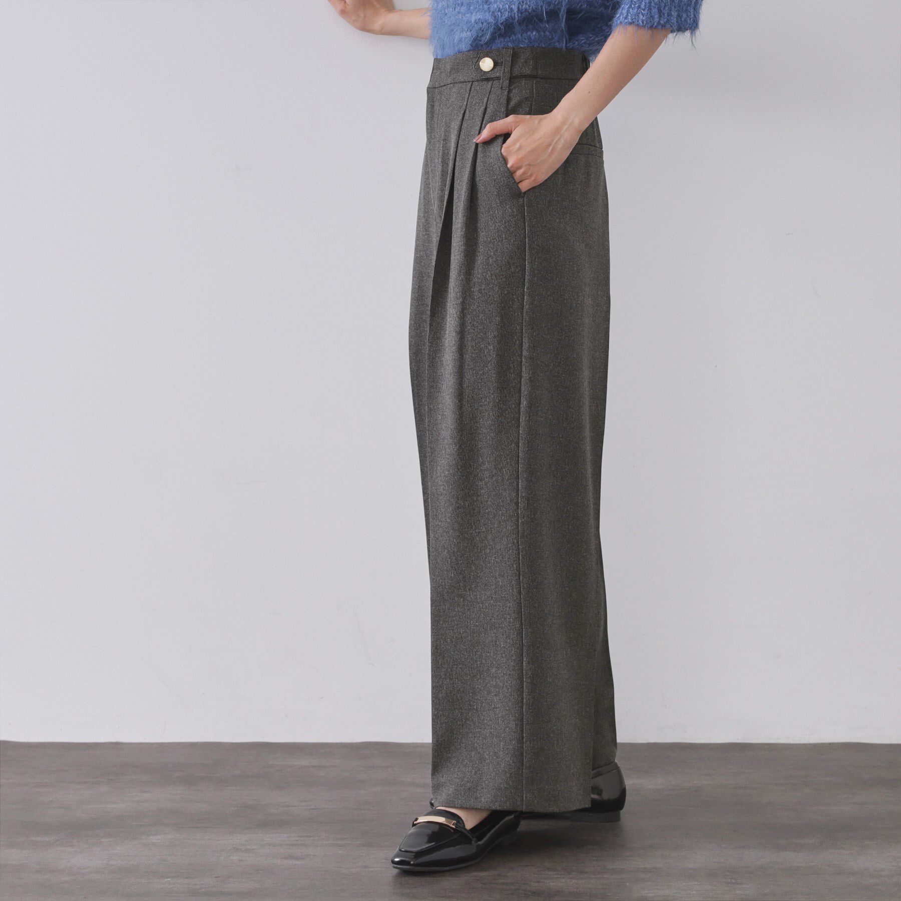 OPAQUE.CLIP「ストレッチタックワイドパンツ/セットアップ対応可【洗濯機OK】」|その他|
