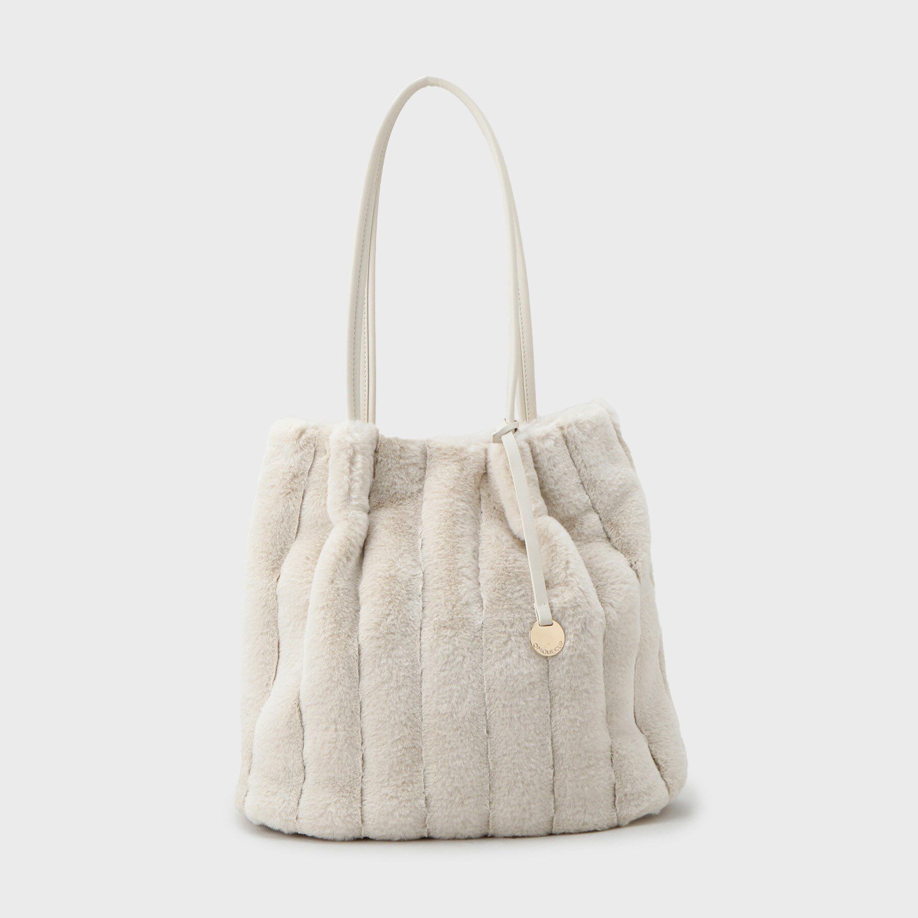 OPAQUE.CLIP「【A4サイズ対応／マチ付き】ストライプフェイクファートートバッグ」|トートバッグ|