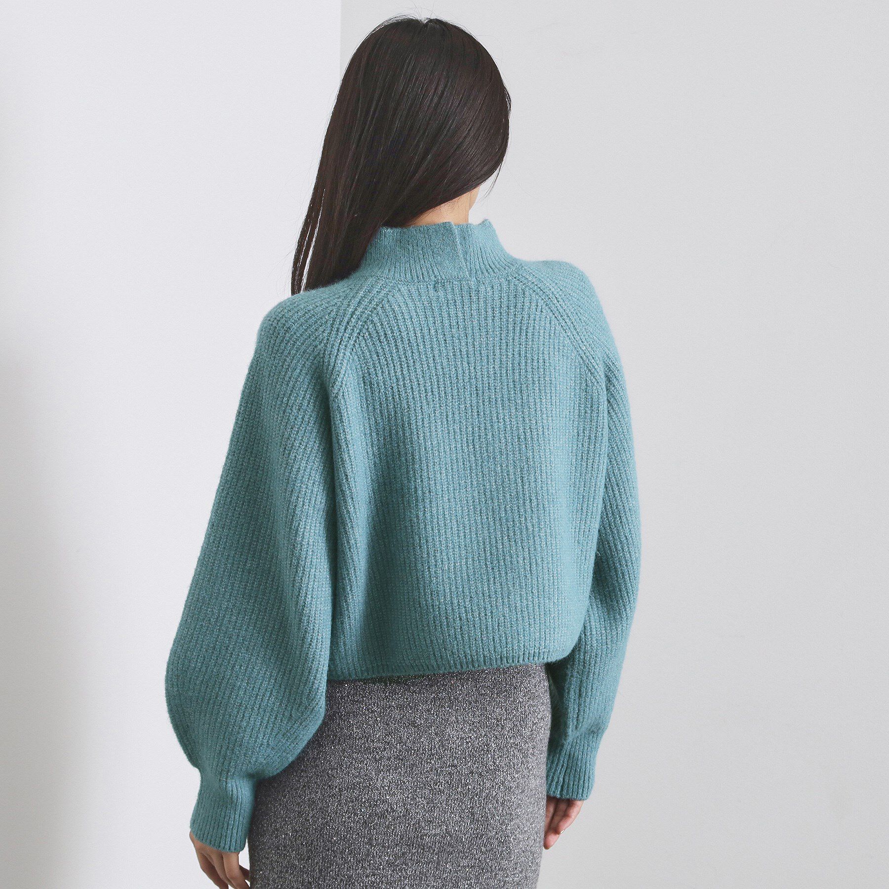 OPAQUE.CLIP「MIXミドルゲージショートあぜニット【洗濯機OK】」|ニット・セーター|