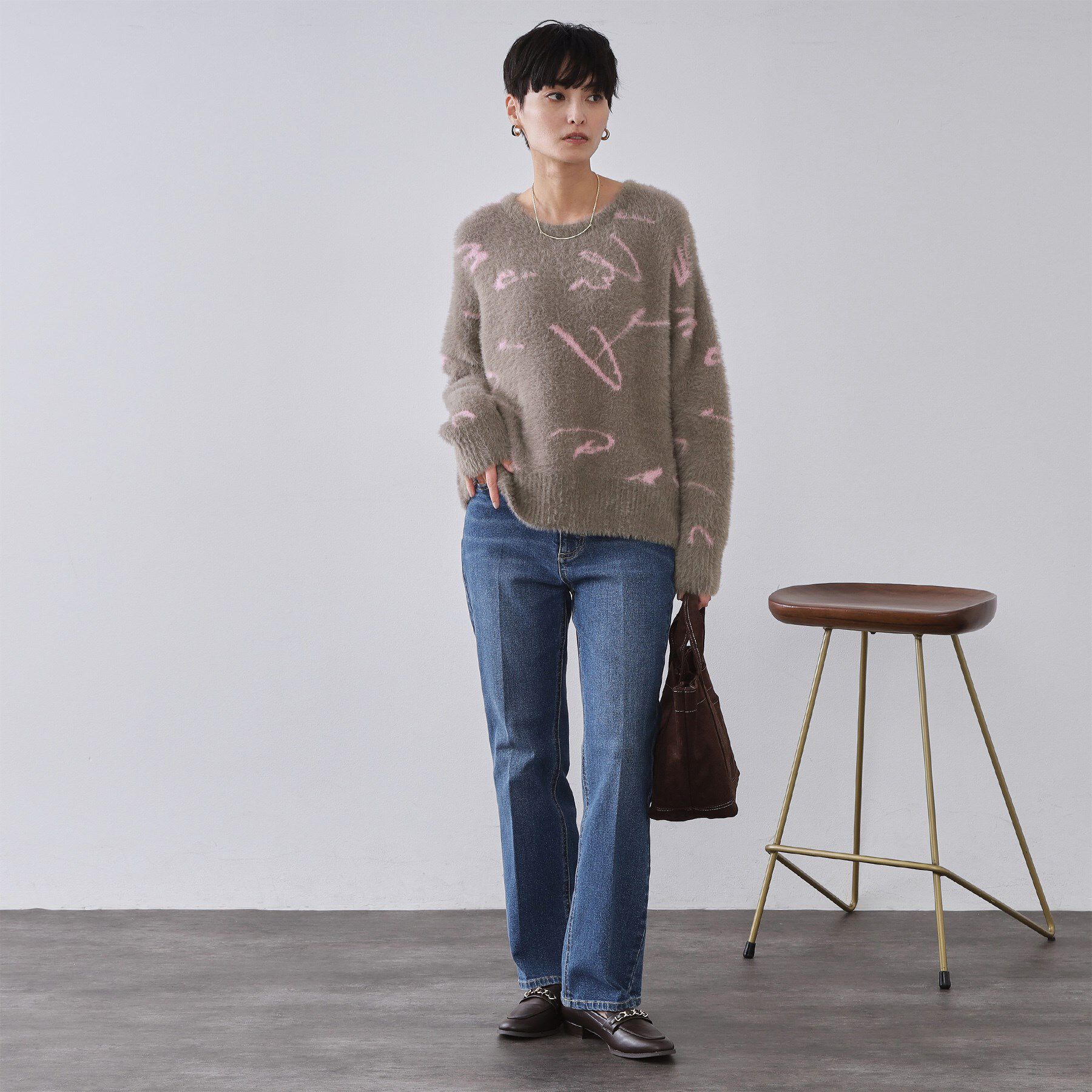 OPAQUE.CLIP「アート柄シャギーニット【洗濯機OK】」|ニット・セーター|