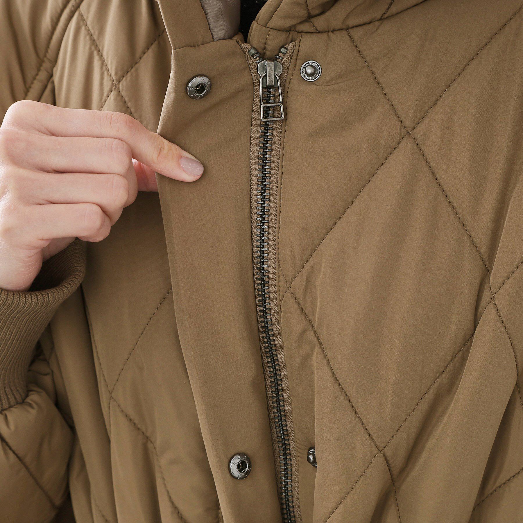 OPAQUE.CLIP「撥水キルティングロングコート【洗える】」|ダウン|