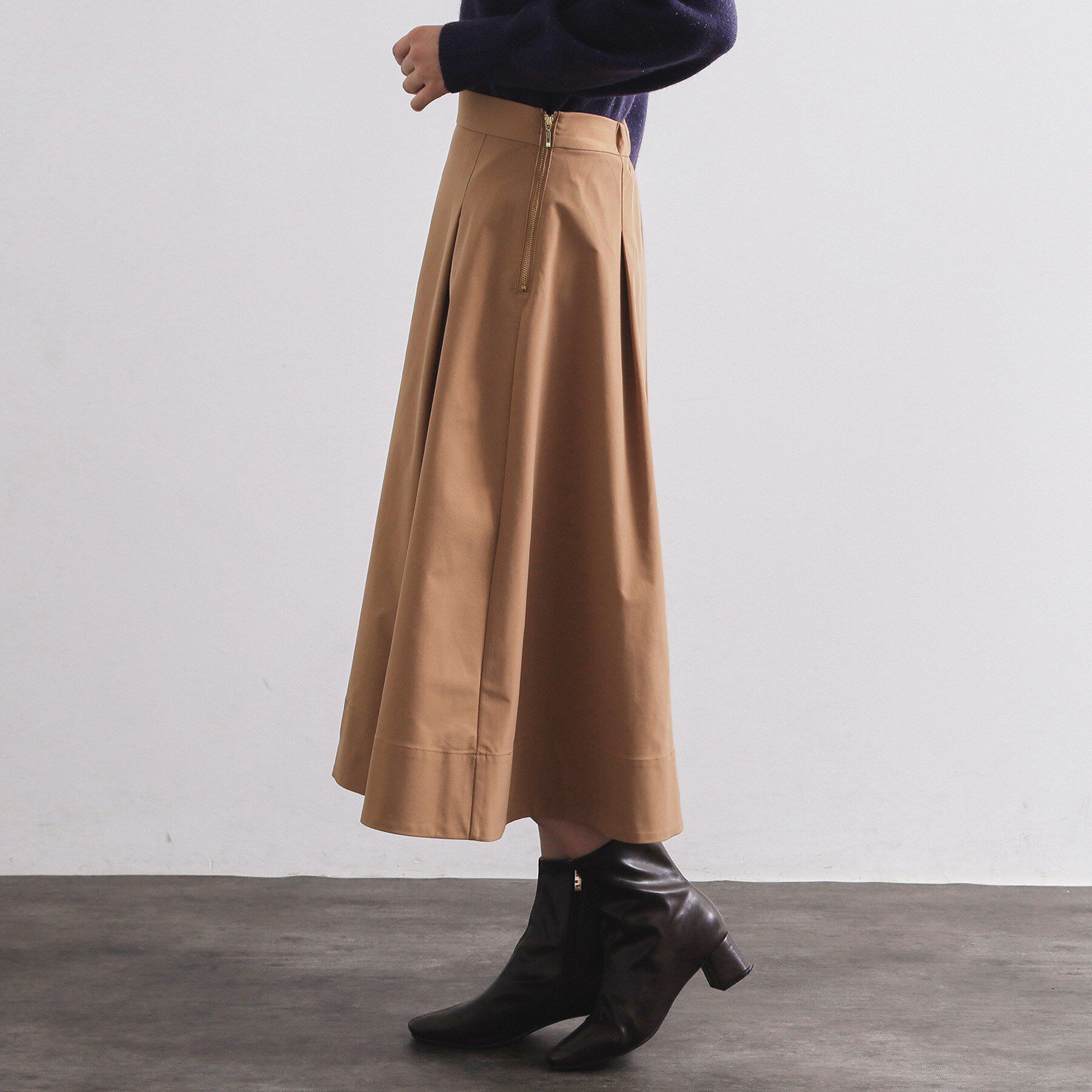 OPAQUE.CLIP「タフタフレアスカート【洗濯機OK】」|スカート|