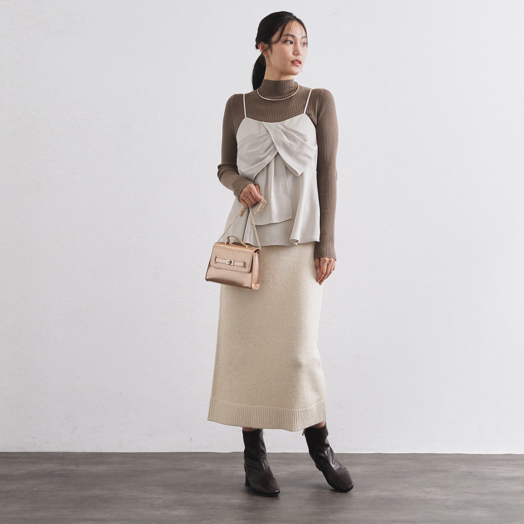 OPAQUE.CLIP「サテンキャミブラウス【洗濯機OK】」|シャツ・ブラウス|