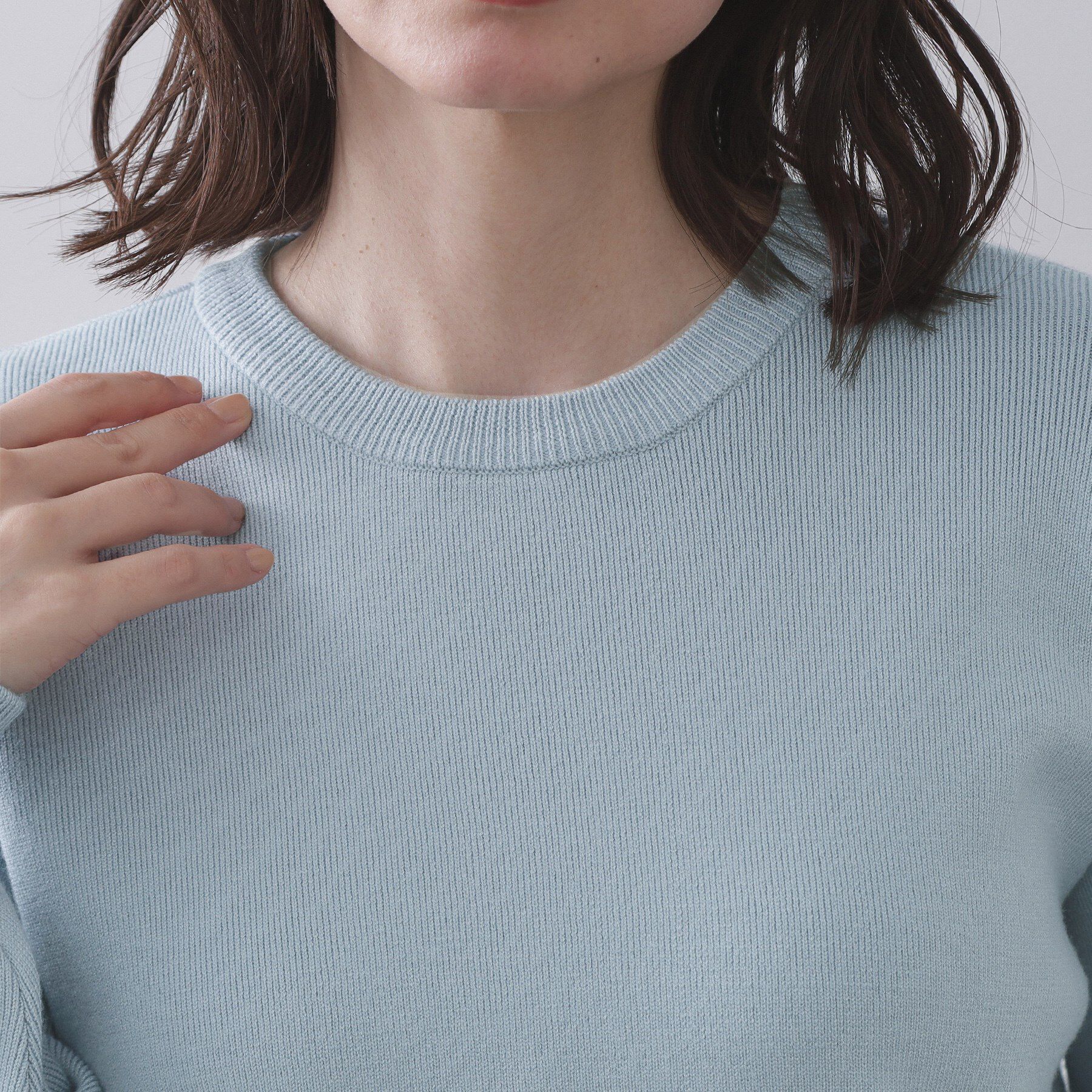 OPAQUE.CLIP「裾レースドッキングニット」|ニット・セーター|