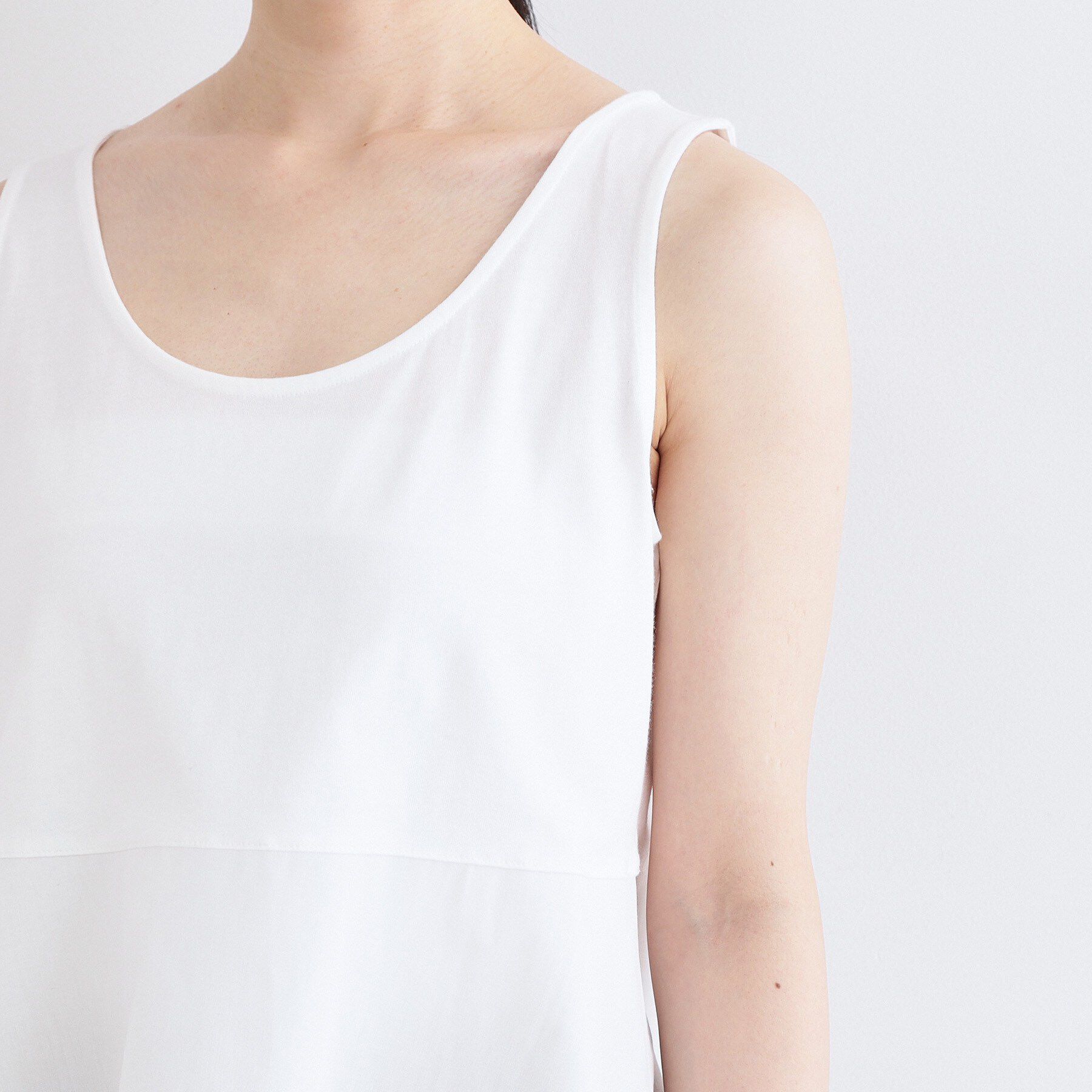 OPAQUE.CLIP「《ツインセット》ワイドニット&times;裾フレアタンクトップ【洗濯機OK】」|ニット・セーター|