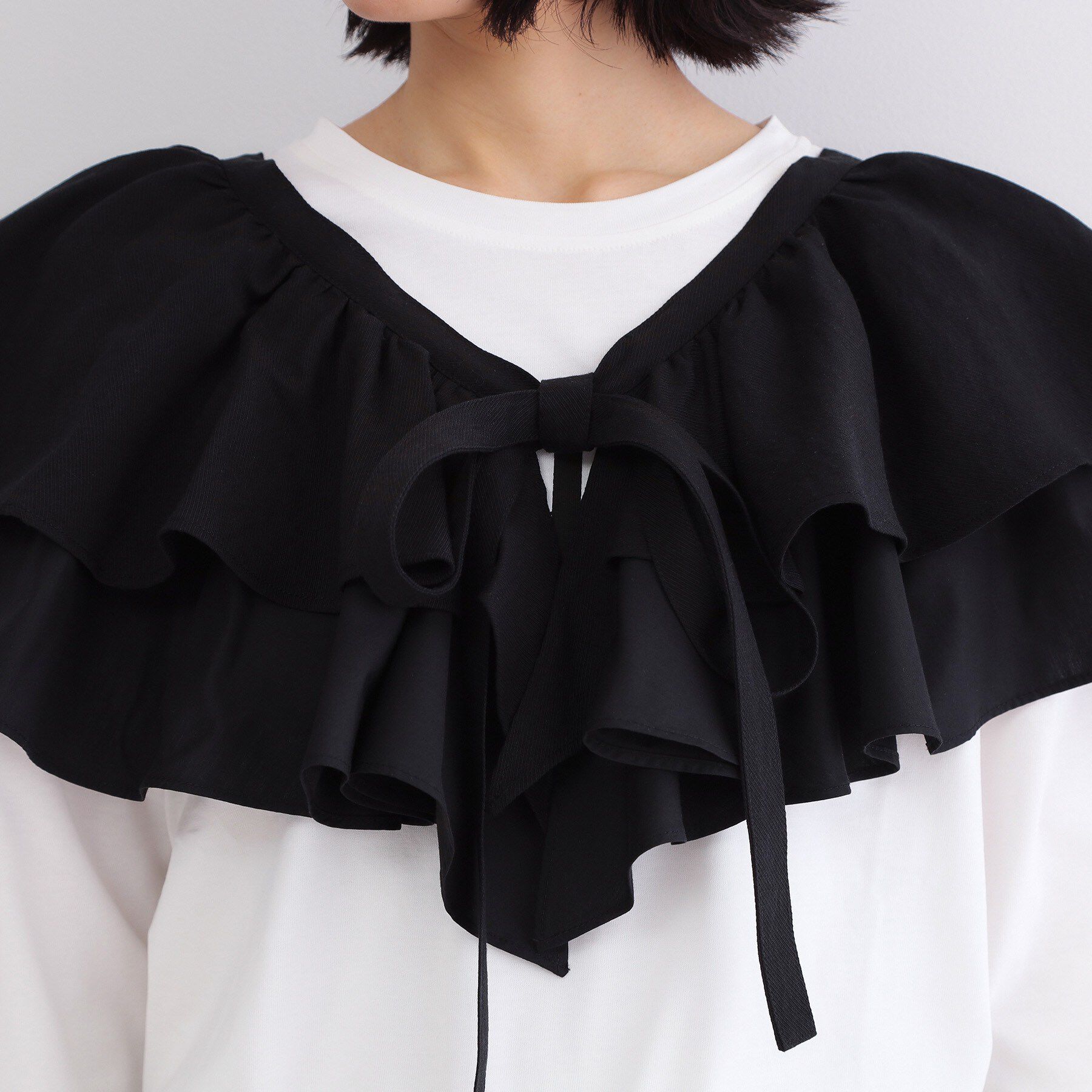 OPAQUE.CLIP「ラッフルフリルケープ【洗濯機OK】」|シャツ・ブラウス|