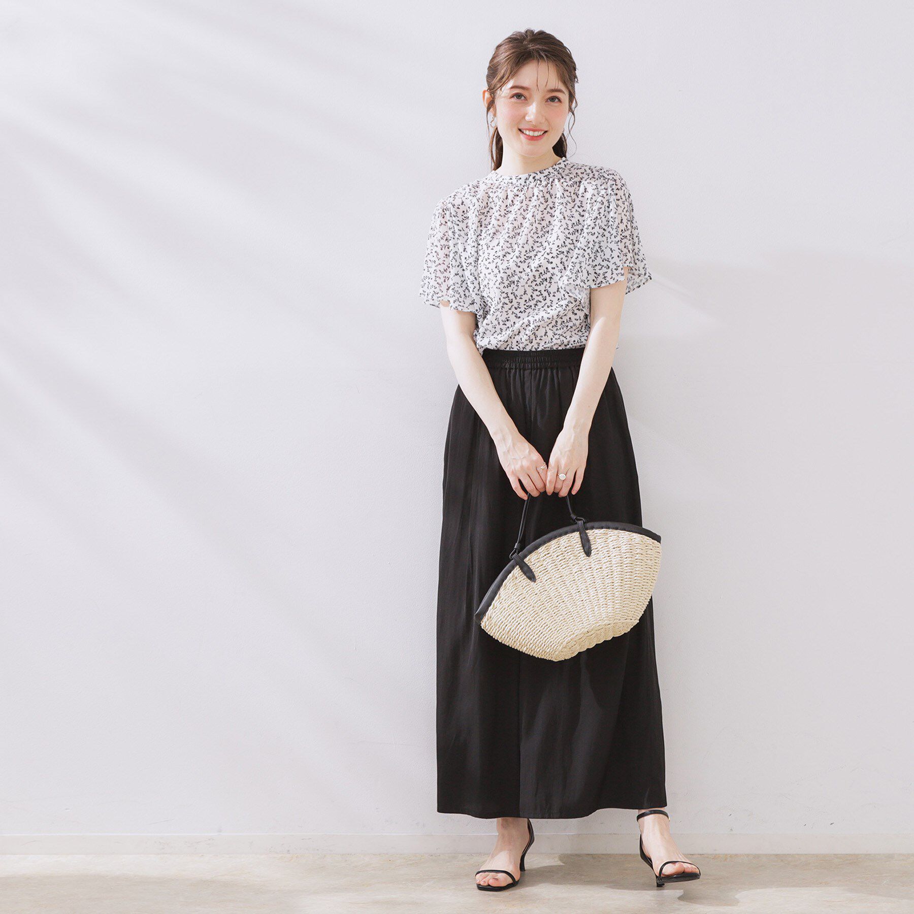 Couture broach「【キレイめ・通勤】前後2WAY楊柳フレアー袖ブラウス」|シャツ・ブラウス|