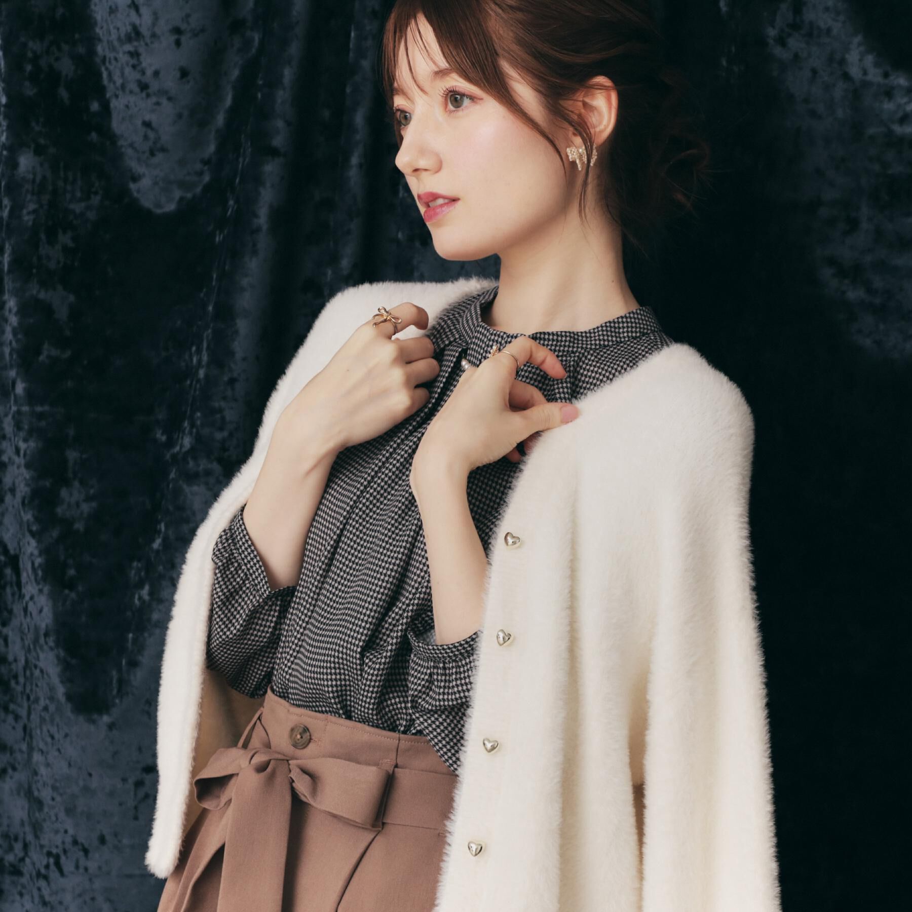 Couture broach「【ふわふわ/前後2WAY】フェザーカーディトップス」|カーディガン|