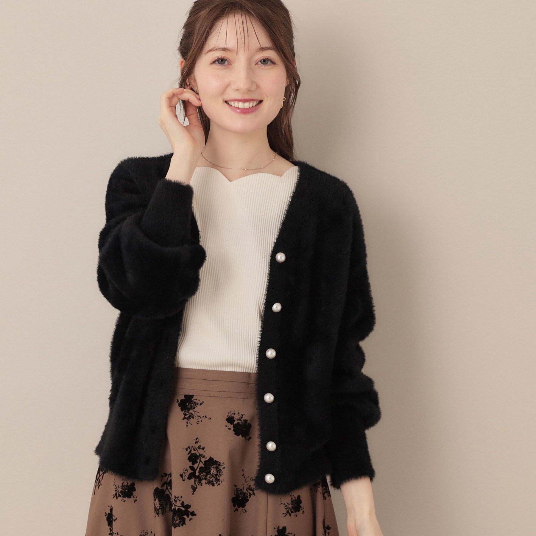 Couture broach「【ふわふわ/前後2WAY】フェザーカーディトップス」|カーディガン|