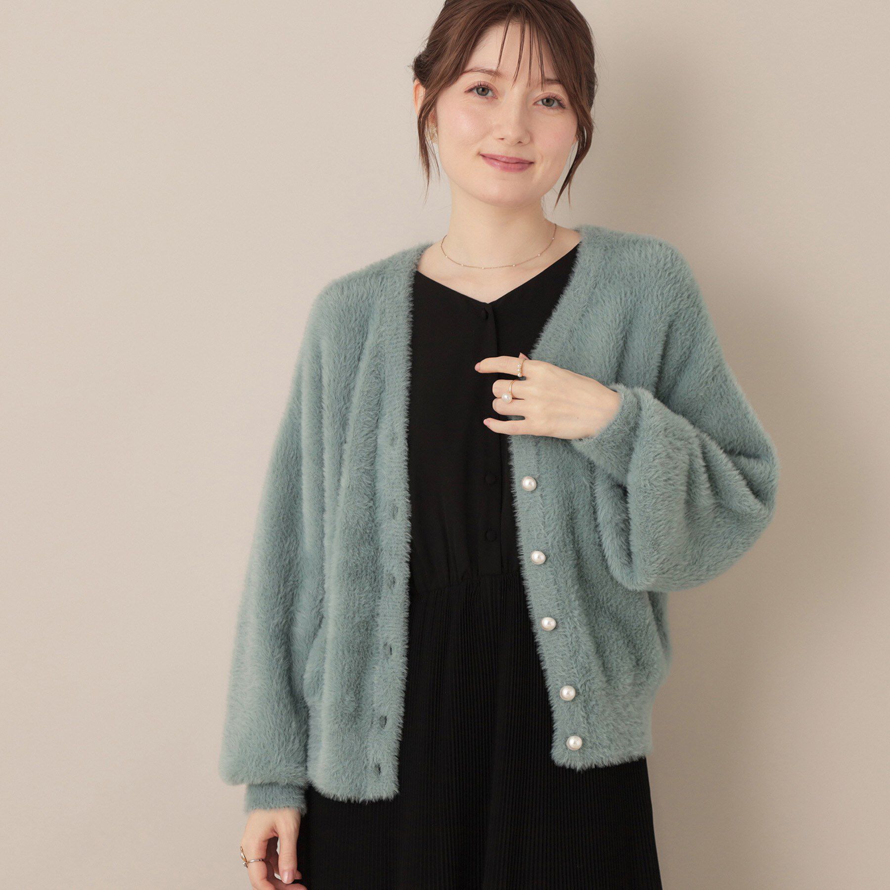 Couture broach「【ふわふわ/前後2WAY】フェザーカーディトップス」|カーディガン|