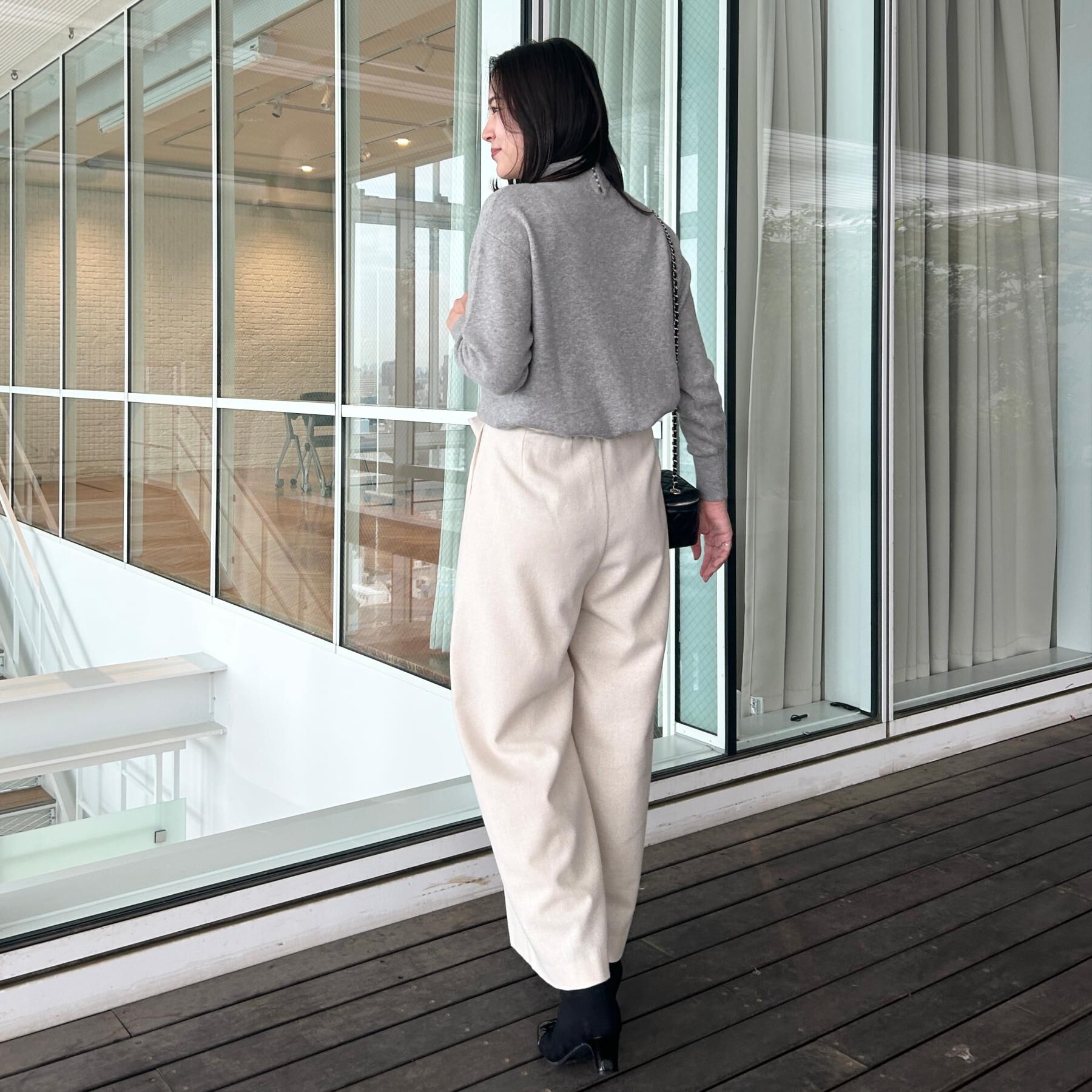 Couture broach「【ゆるふわ・通勤】リッシュアンゴラ バックパール調ニット」|ニット・セーター|