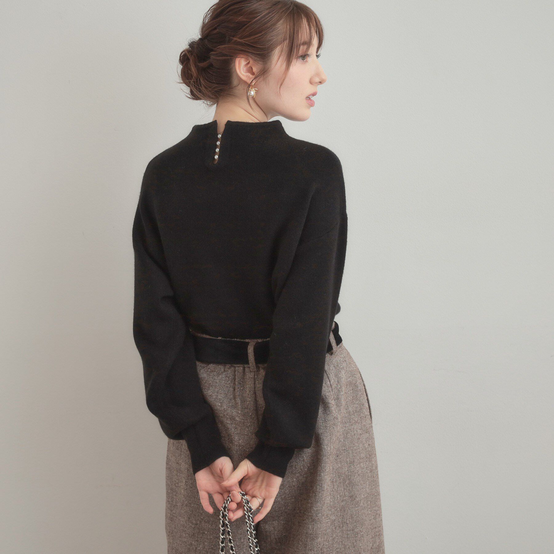 Couture broach「【ゆるふわ・通勤】リッシュアンゴラ バックパール調ニット」|ニット・セーター|
