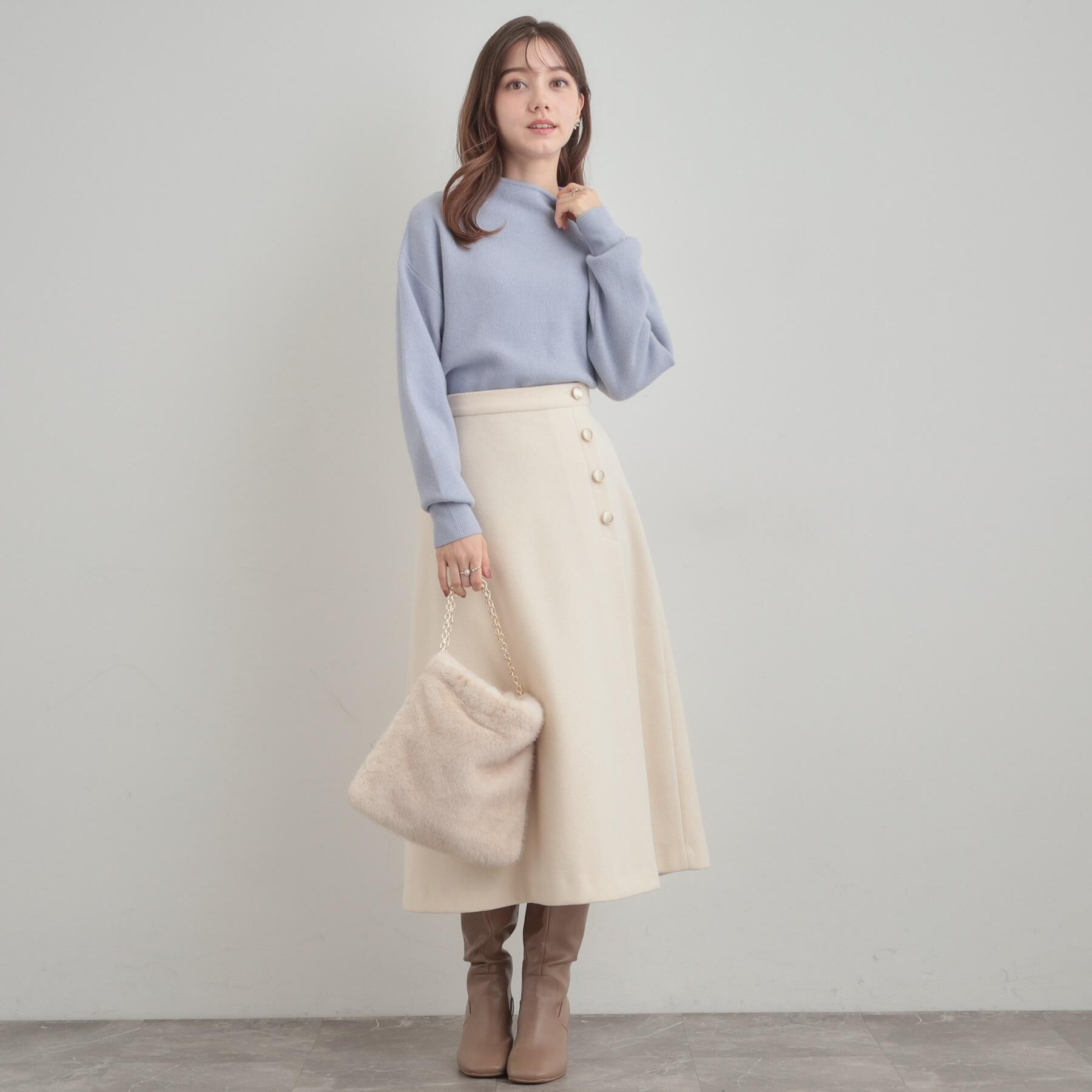 Couture broach「【ゆるふわ・通勤】リッシュアンゴラ バックパール調ニット」|ニット・セーター|