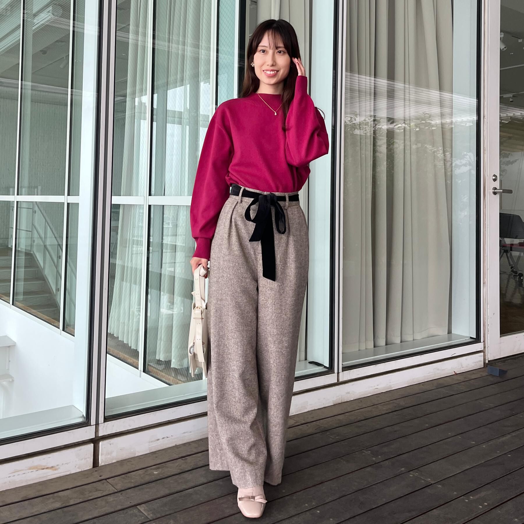 Couture broach「【上品華やか・通勤】ラメツイード ワイドパンツ」|その他|