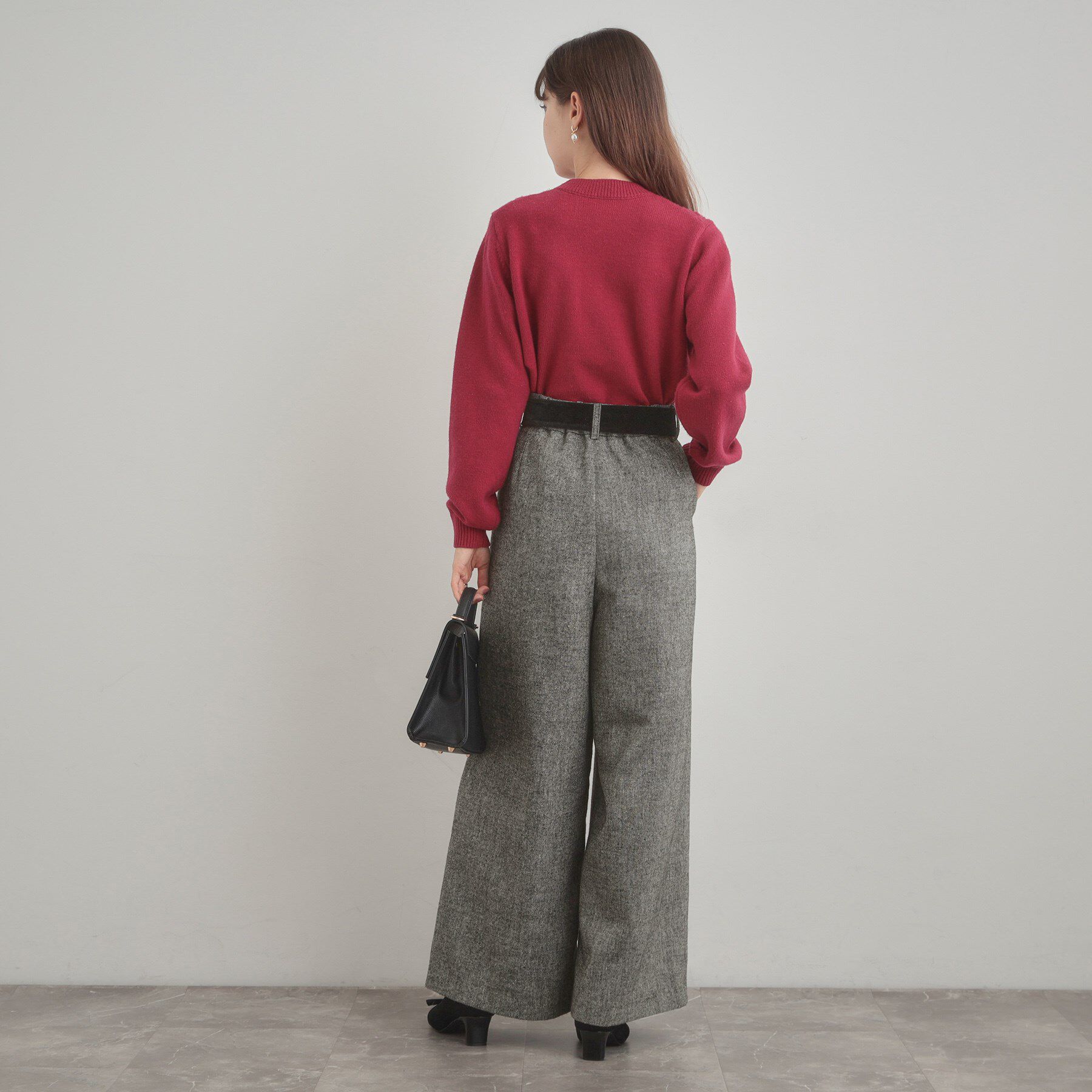 Couture broach「【上品華やか・通勤】ラメツイード ワイドパンツ」|その他|