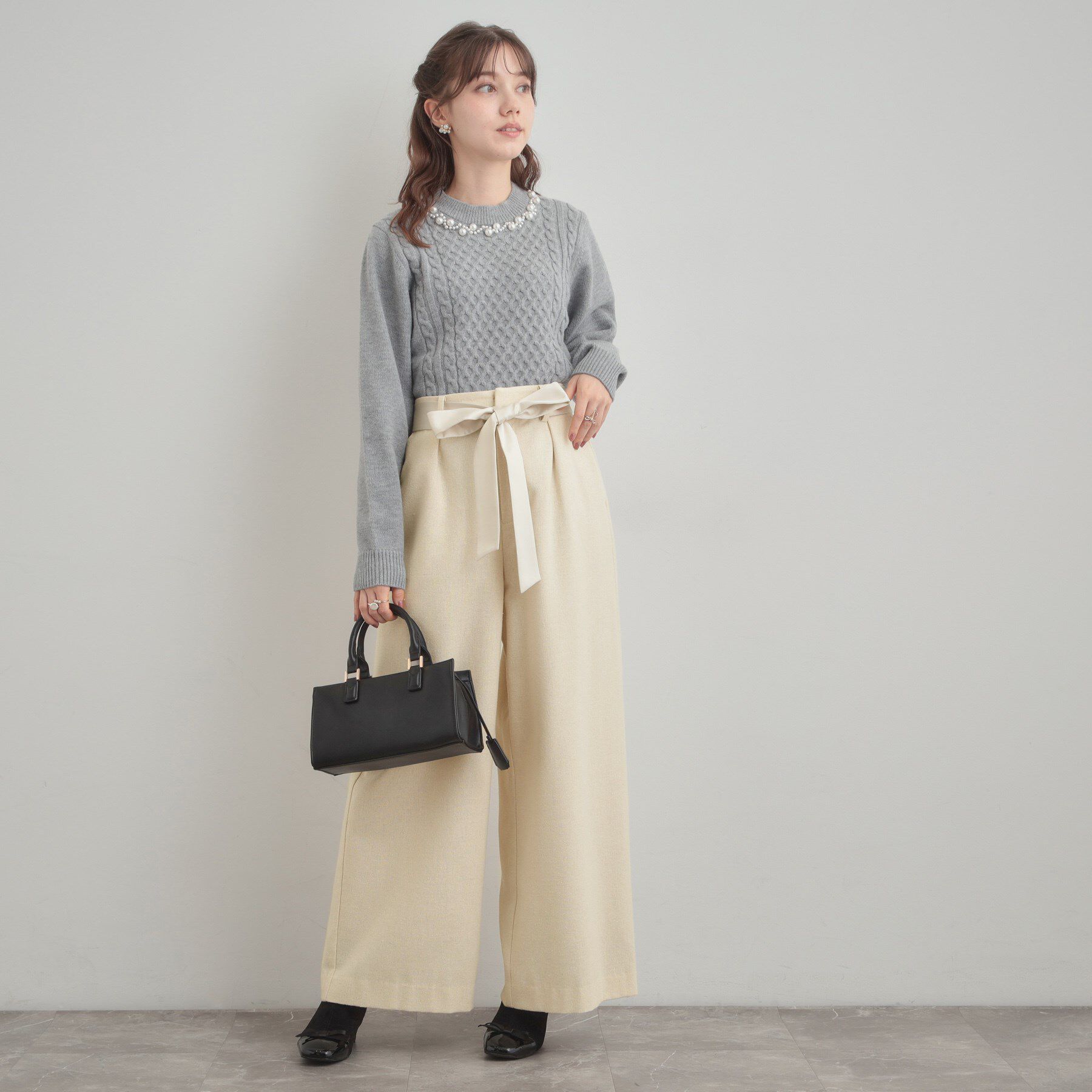 Couture broach「【上品華やか・通勤】ラメツイード ワイドパンツ」|その他|