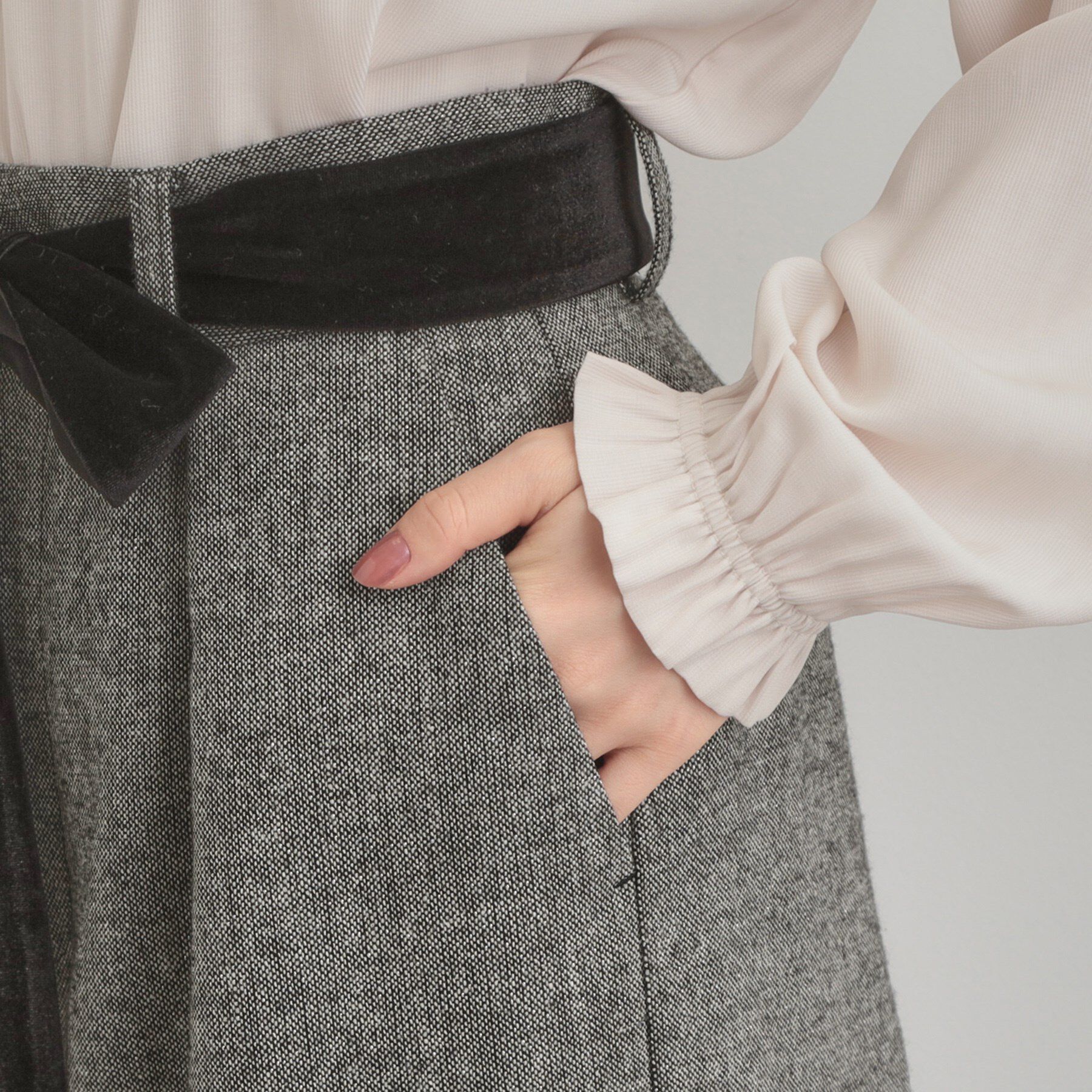 Couture broach「【上品華やか・通勤】ラメツイード ワイドパンツ」|その他|