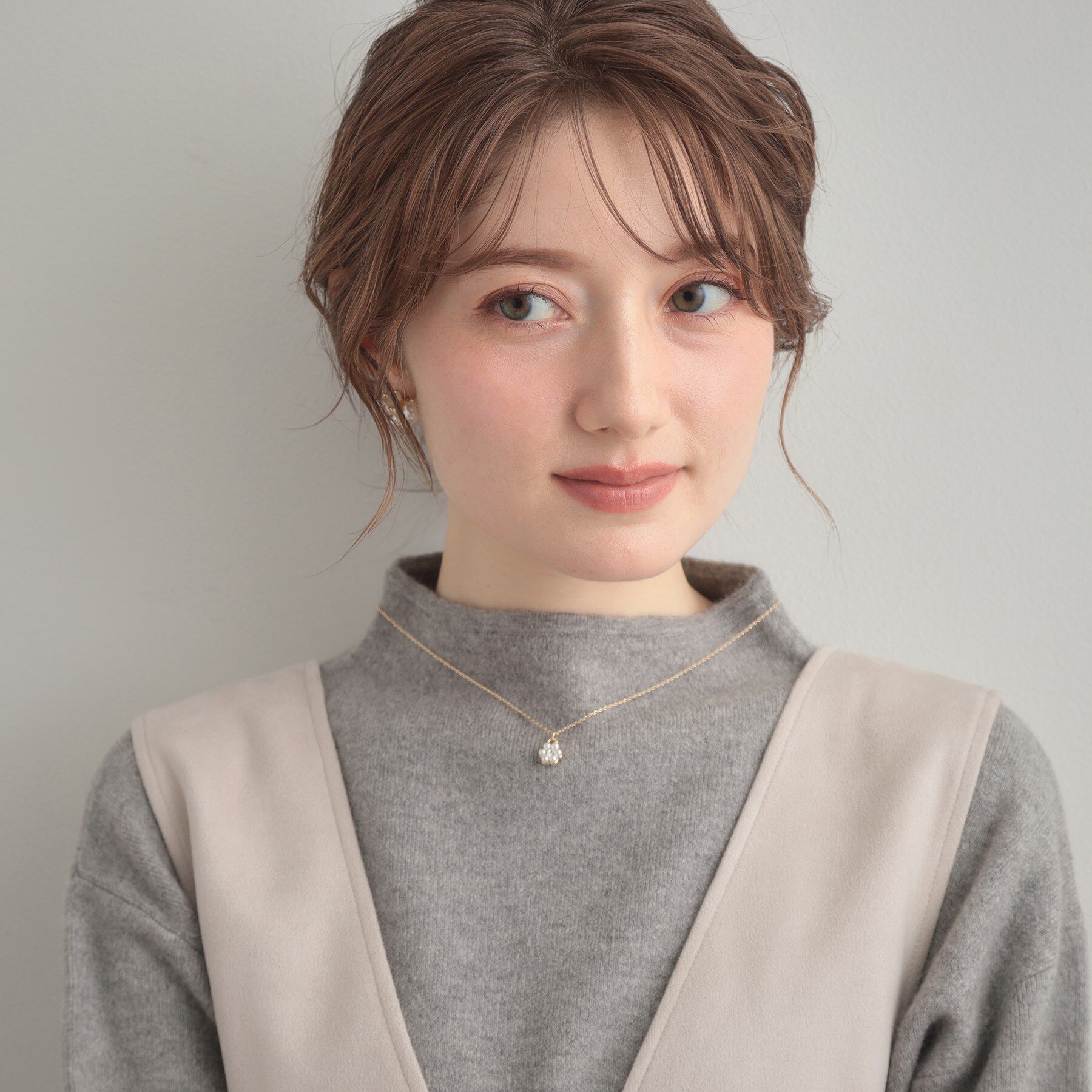 Couture broach「フラワーモチーフプチネックレス」|ネックレス|