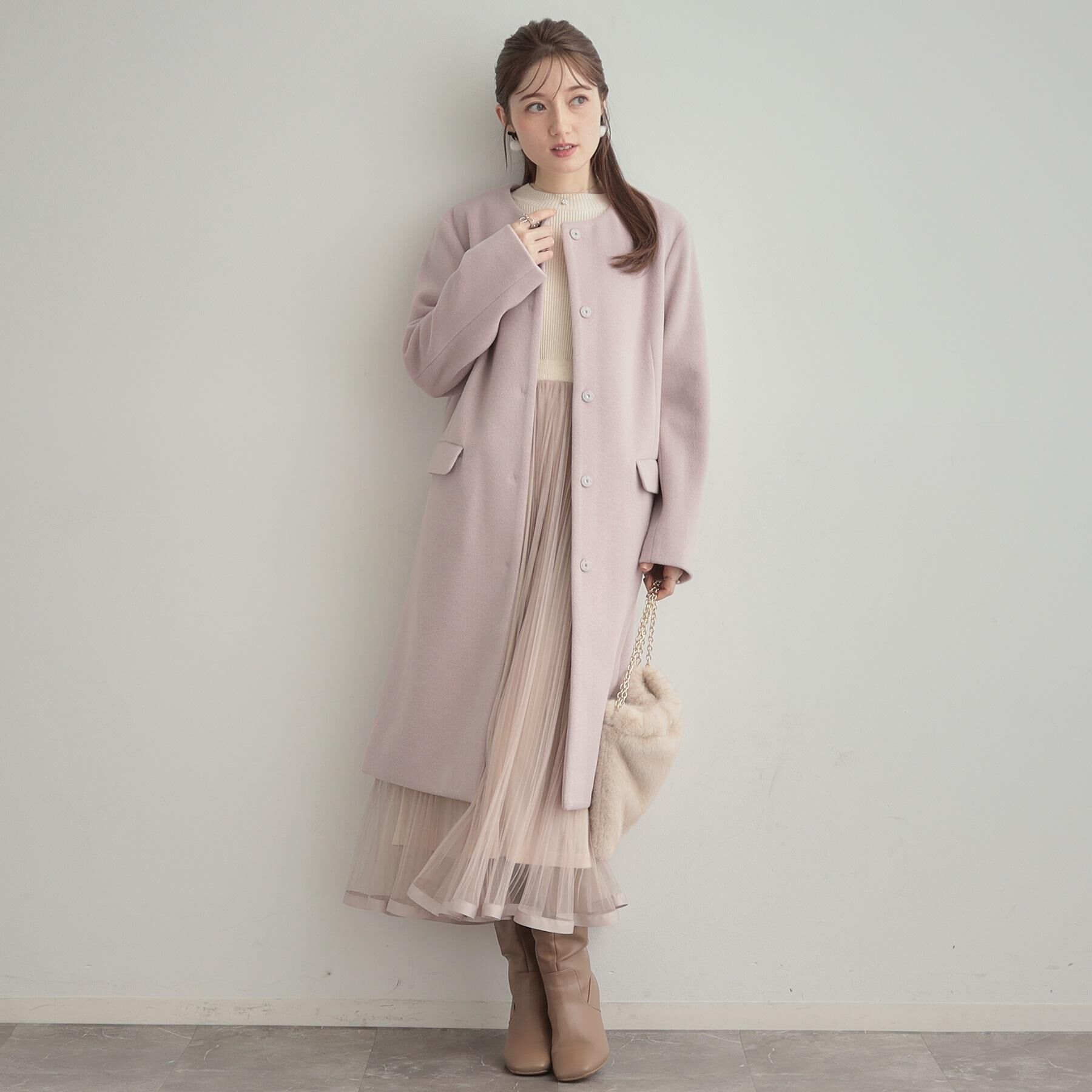 Couture broach「【S-LL/キラキラリブニット】チュールドッキング ワンピース」|ワンピース|