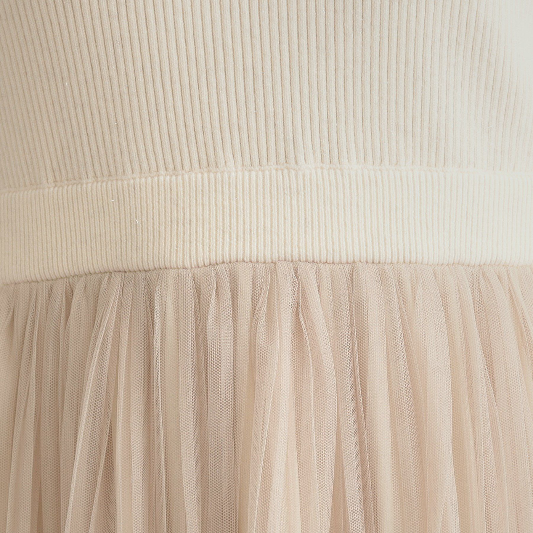 Couture broach「【S-LL/キラキラリブニット】チュールドッキング ワンピース」|ワンピース|