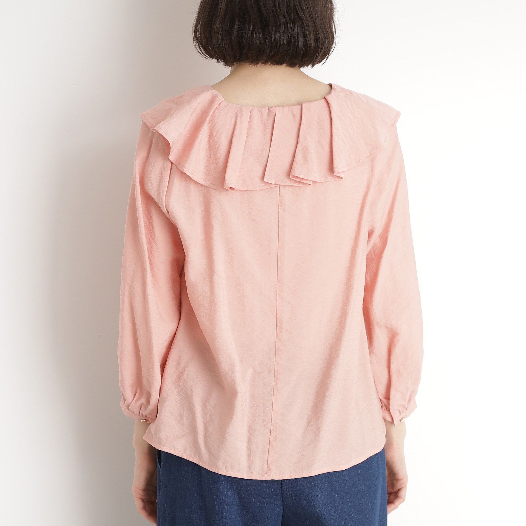 THE SHOP TK「ラッフルカラーブラウス【洗濯機OK】」|シャツ・ブラウス|