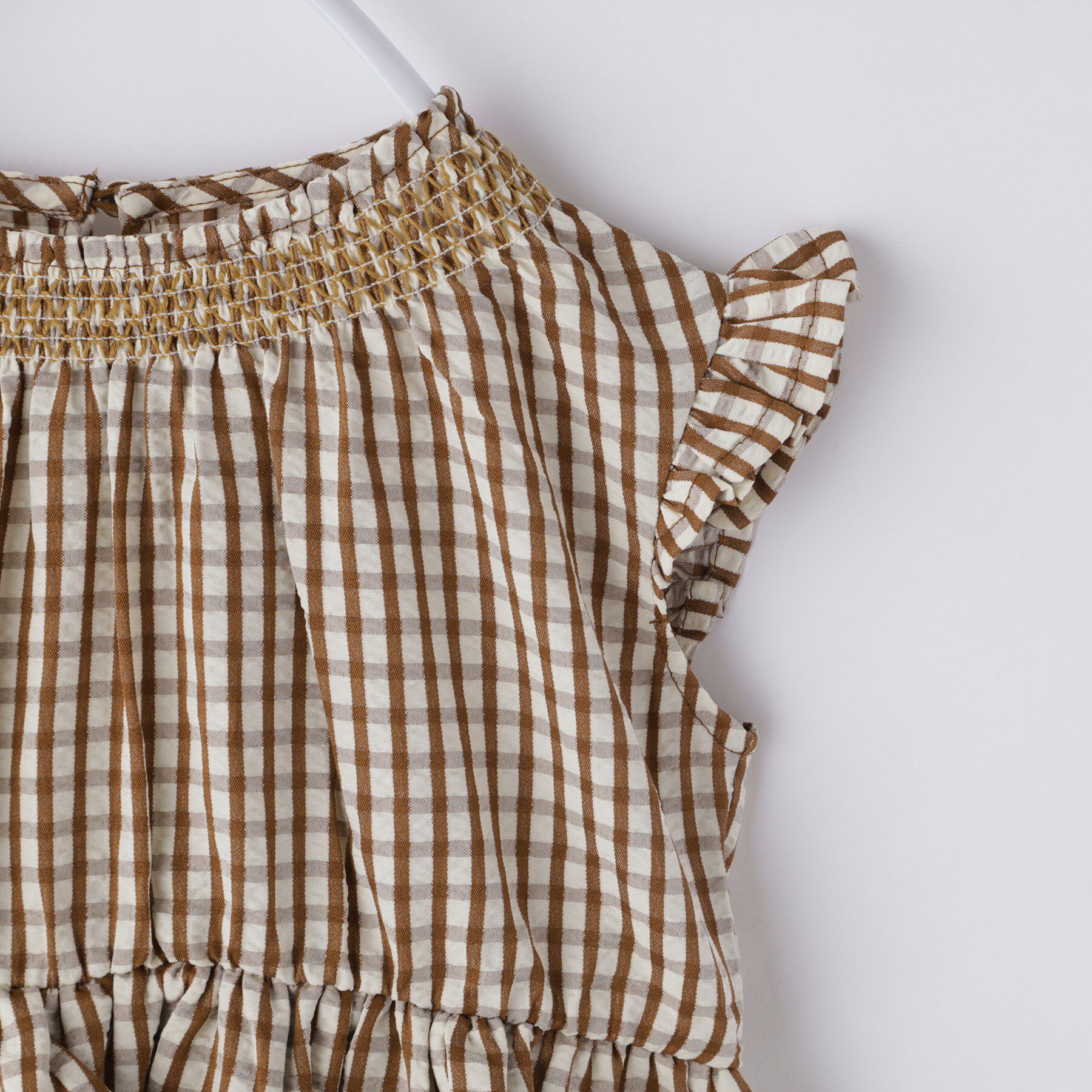 THE SHOP TK「【110-150】ギンガムチェックティアードブラウス/セットアップ可・洗濯機OK」|シャツ・ブラウス|