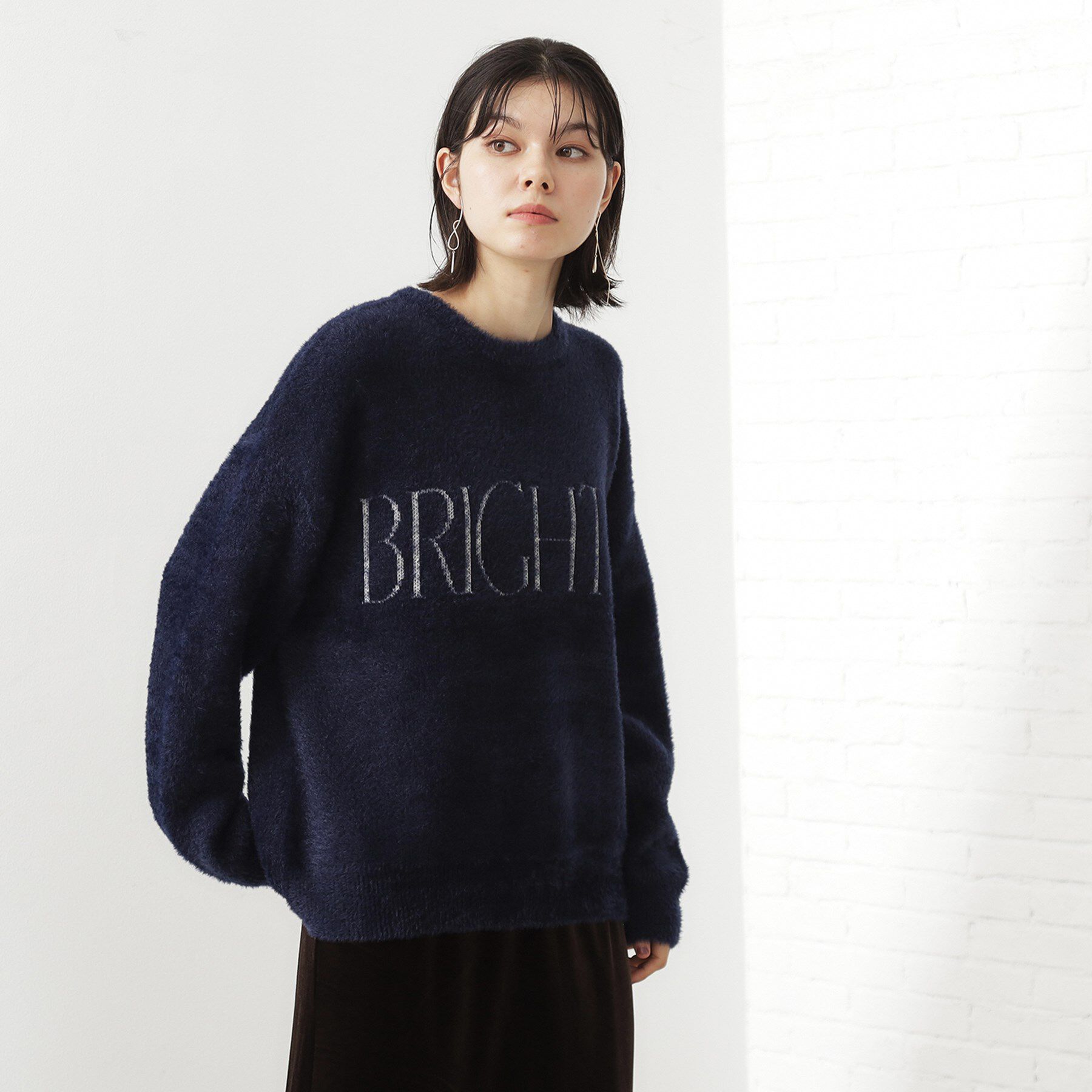 THE SHOP TK「ベルベットフェザー ロゴニットプルオーバー」|Tシャツ・カットソー|