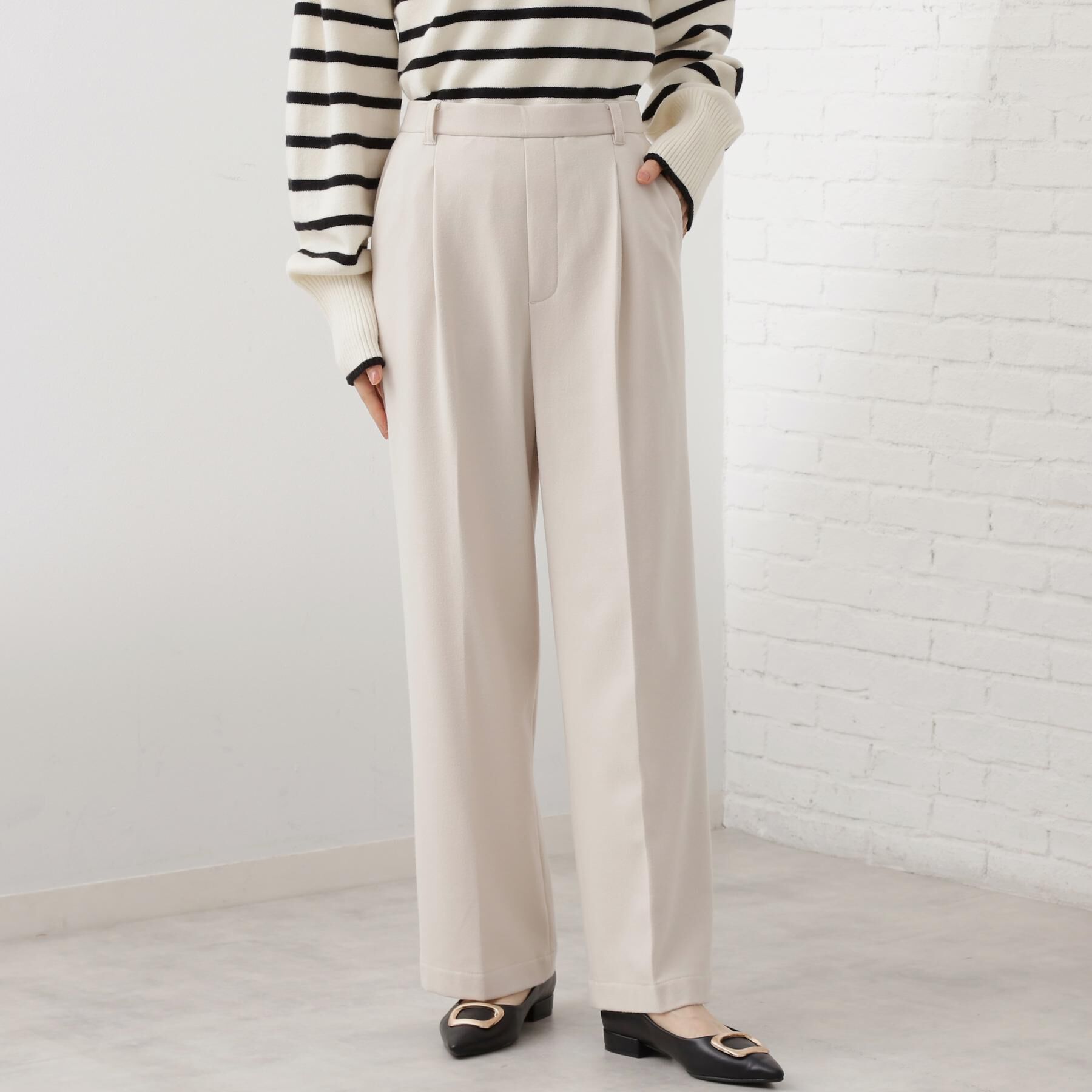 THE SHOP TK「【着丈選べる/XS～XLサイズ】あったか裏起毛ワイドパンツ」|その他|