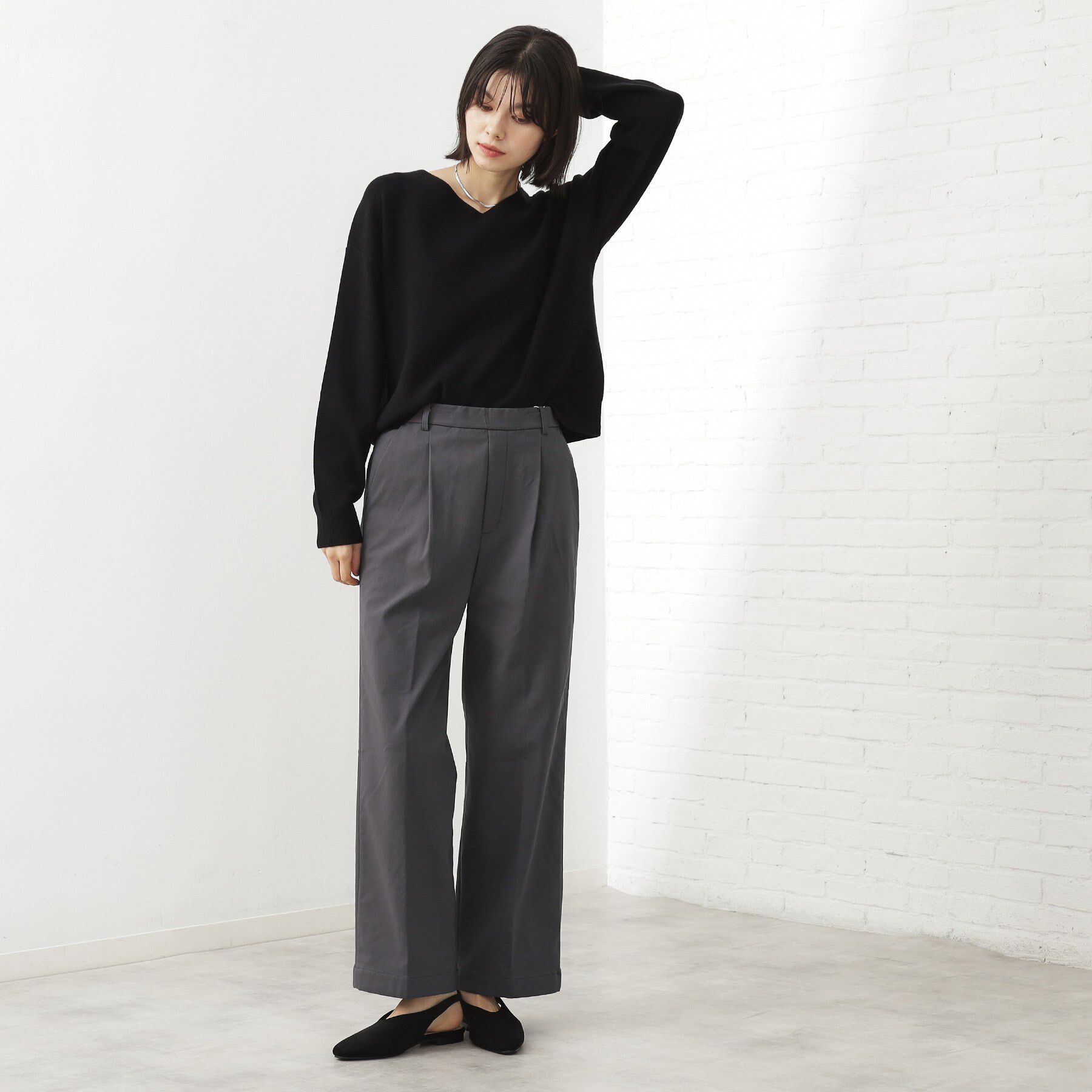 THE SHOP TK「【ラクで快適】ハイパーストレッチ あったか裏起毛ワイドパンツ」|その他|