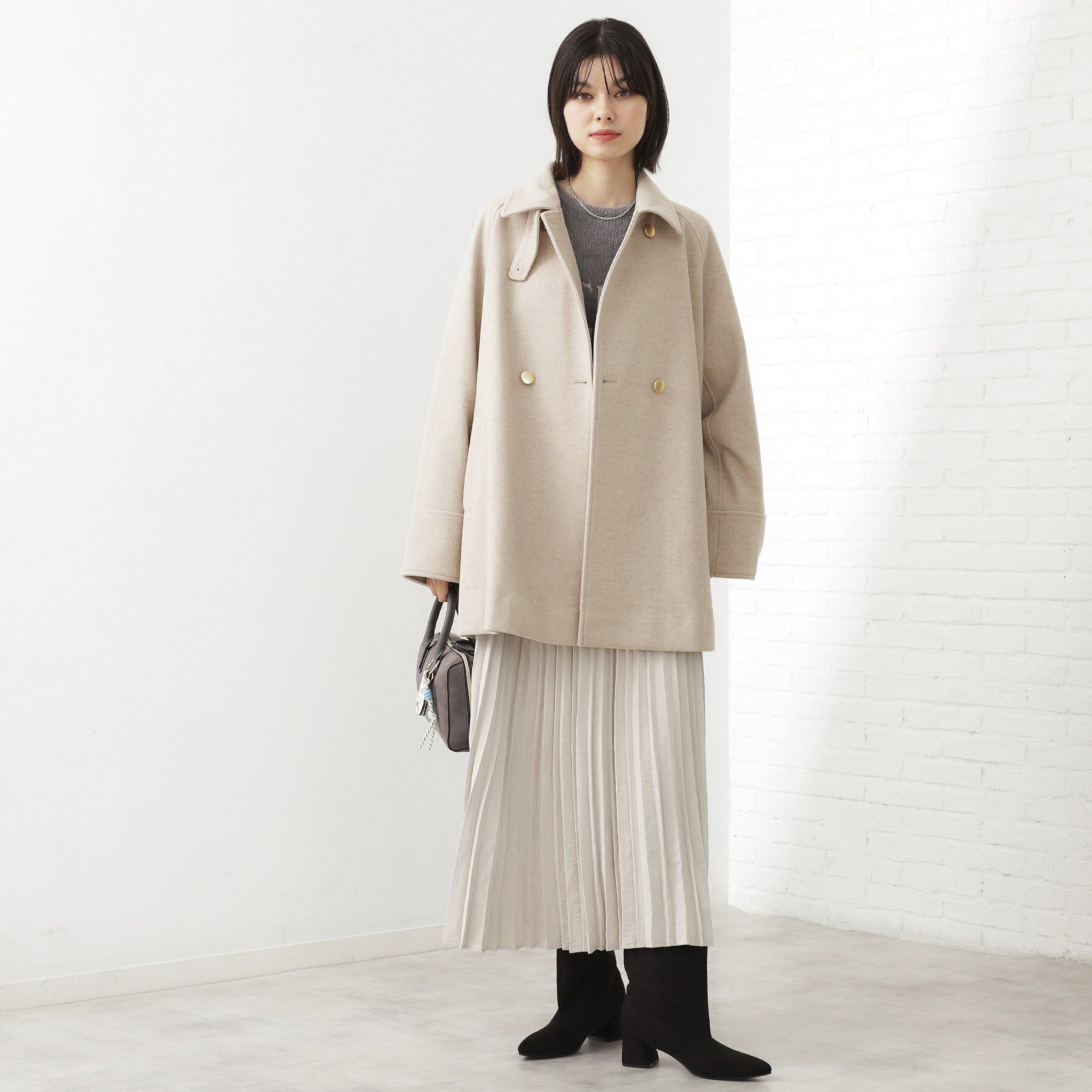 THE SHOP TK「クラシカルな装い ウールライクスタンドカラーコート」|その他|