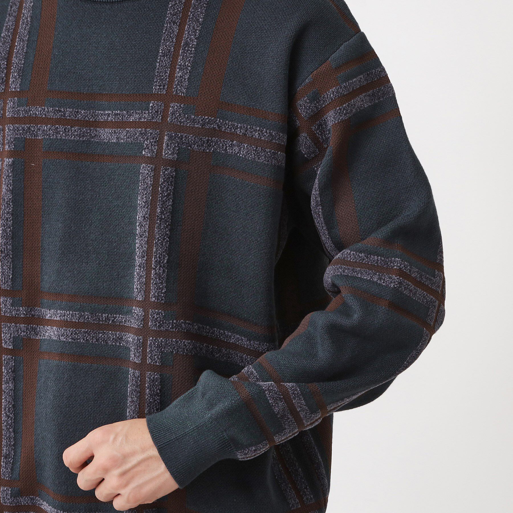 THE SHOP TK「チェックジャカードニット【洗濯機OK】」|ニット・セーター|