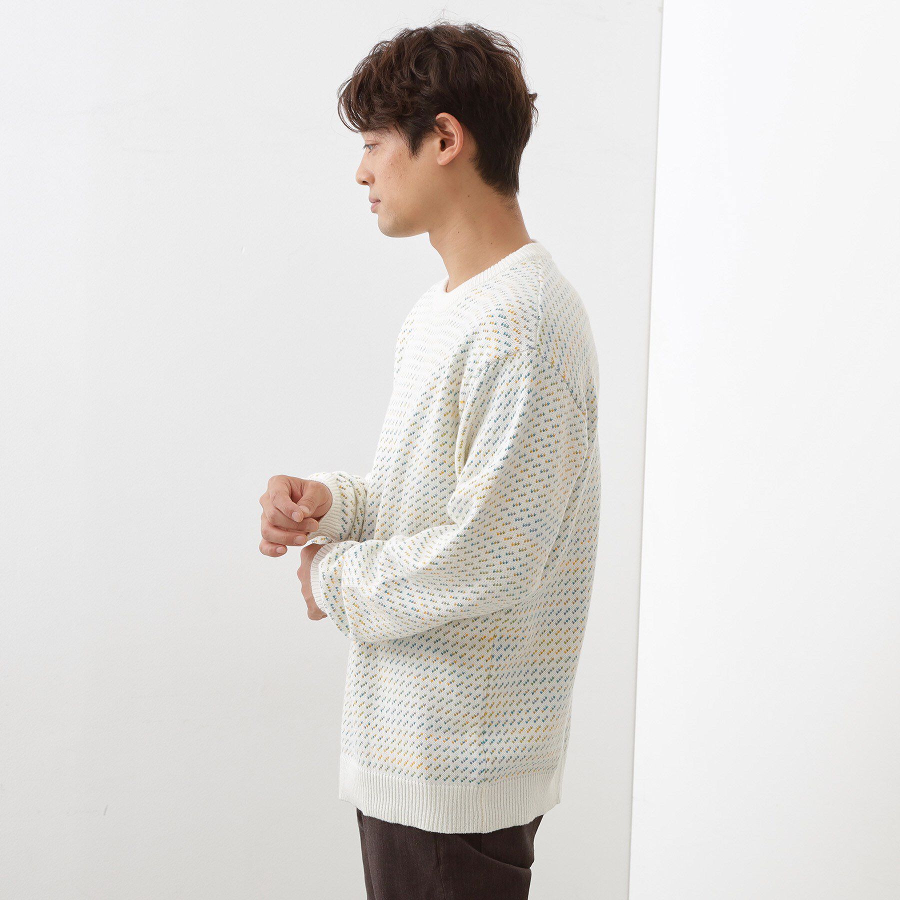 THE SHOP TK「バーズアイグラデーションニット 洗濯機OK／ユニセックスでおすすめ！」|ニット・セーター|