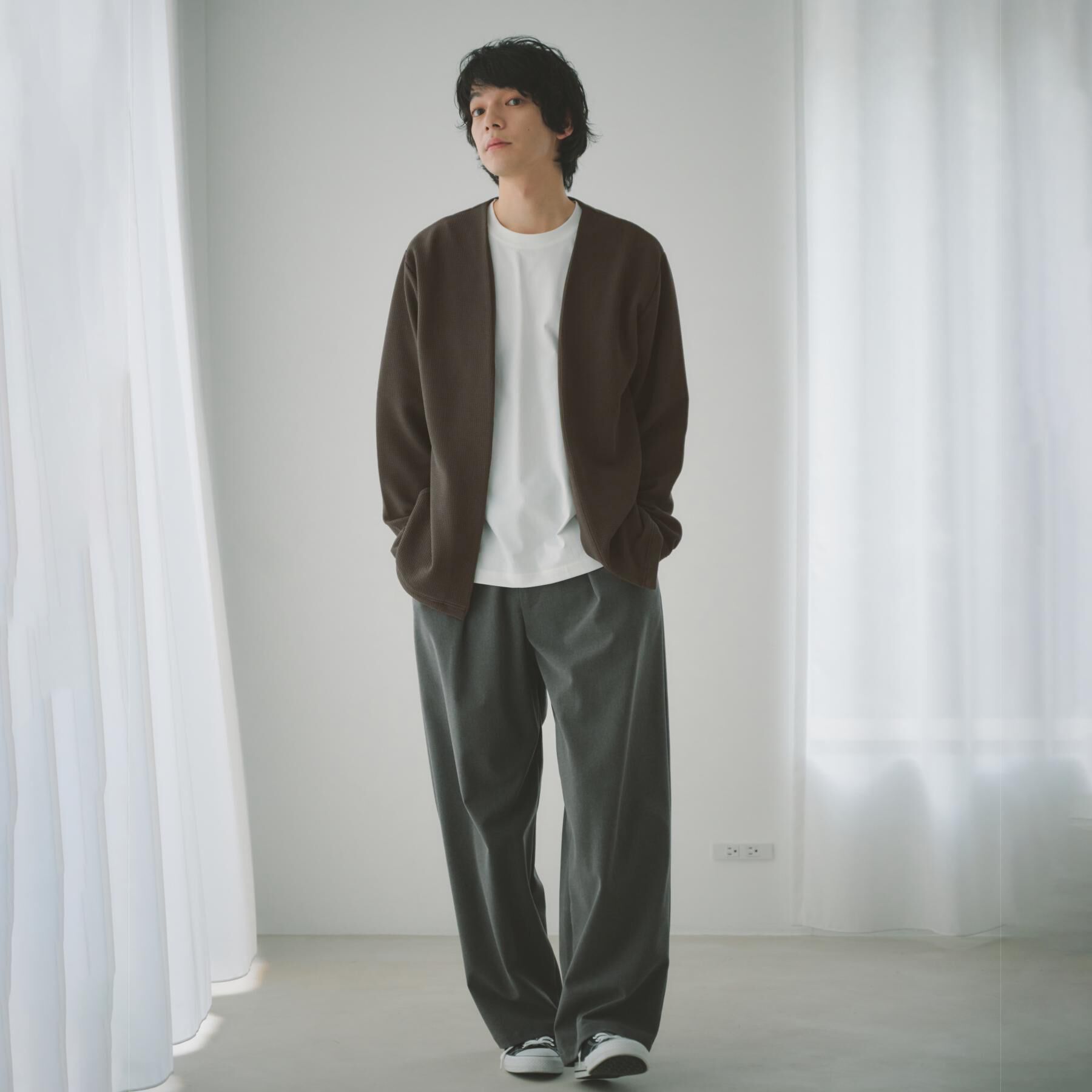 THE SHOP TK「カーディガン＋半袖Tシャツ セットアイテム 洗濯機OK」|カーディガン|