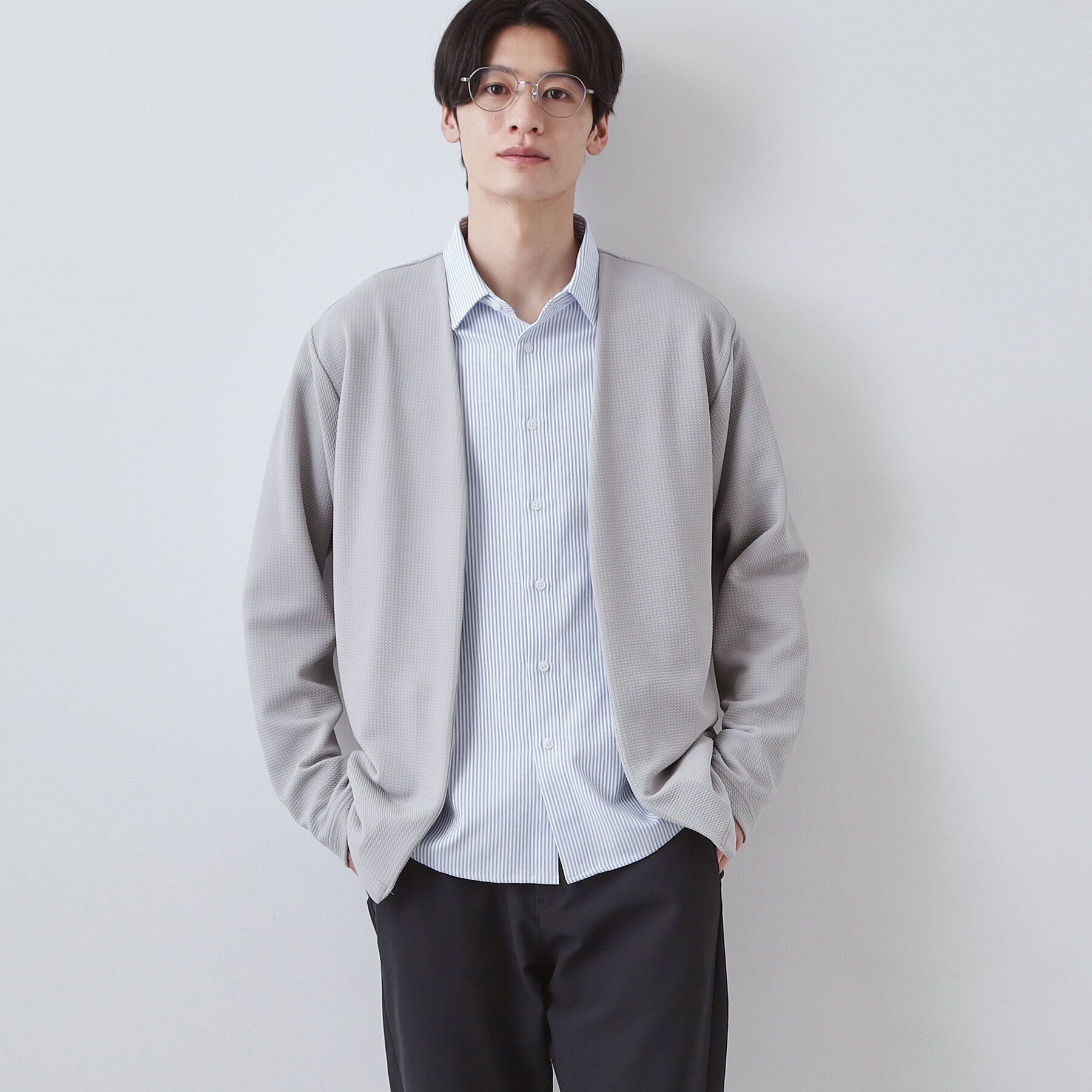 THE SHOP TK「カーディガン＋半袖Tシャツ セットアイテム 洗濯機OK」|カーディガン|