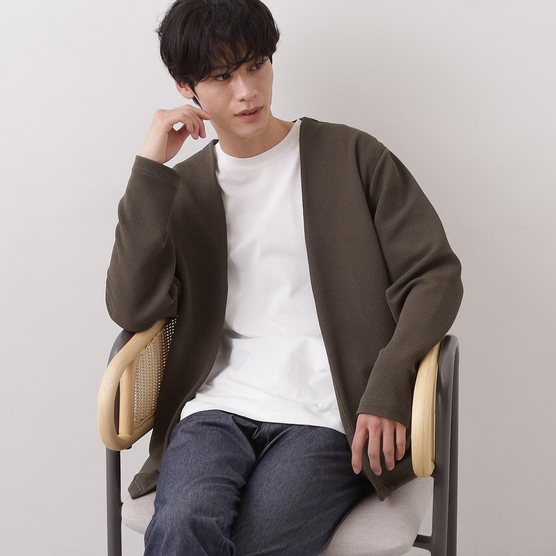 THE SHOP TK「カーディガン＋半袖Tシャツ セットアイテム 洗濯機OK」|カーディガン|