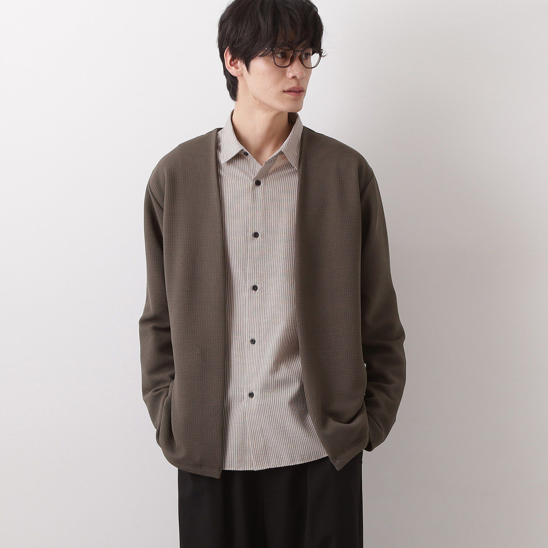 THE SHOP TK「カーディガン＋半袖Tシャツ セットアイテム 洗濯機OK」|カーディガン|