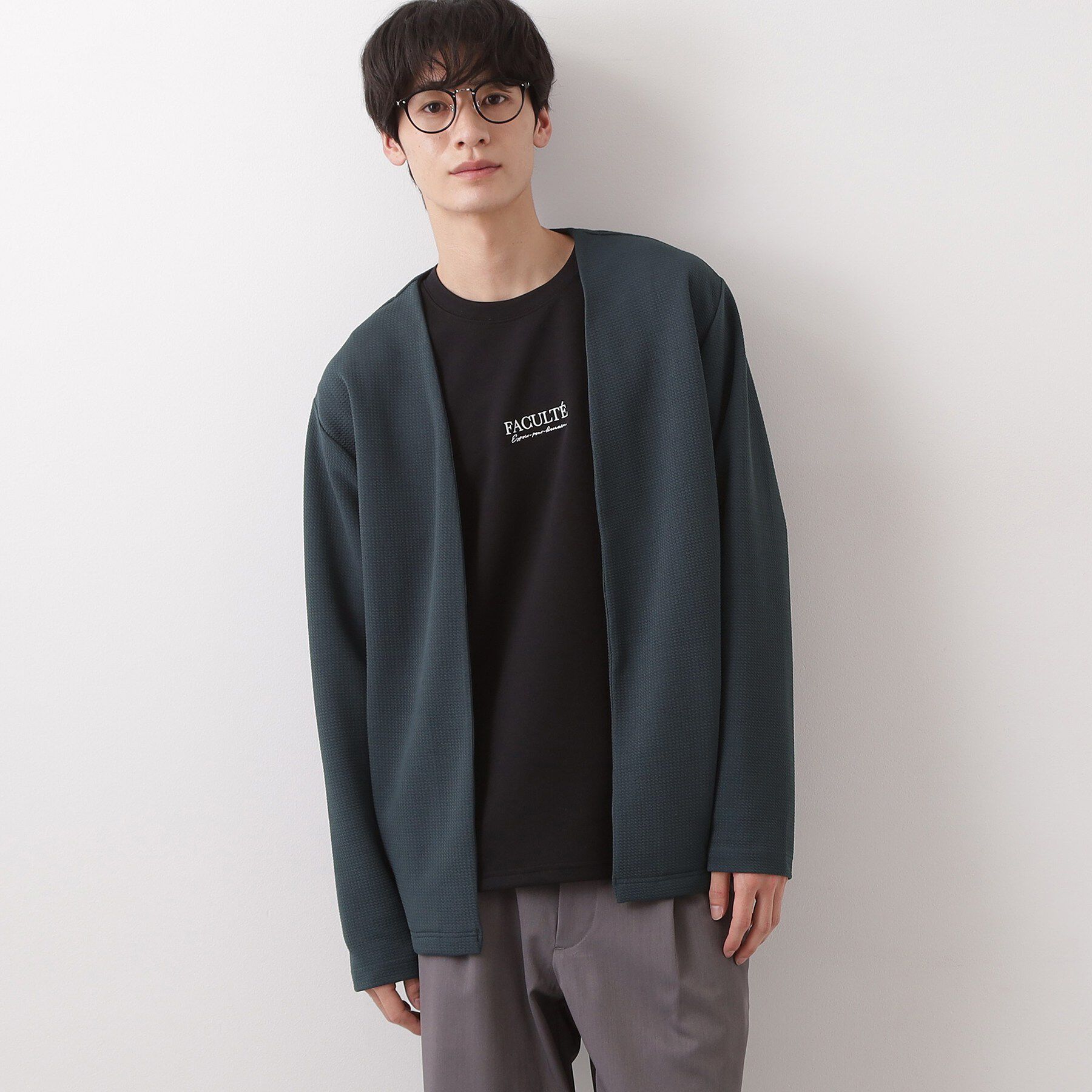 THE SHOP TK「カーディガン＋半袖Tシャツ セットアイテム 洗濯機OK」|カーディガン|