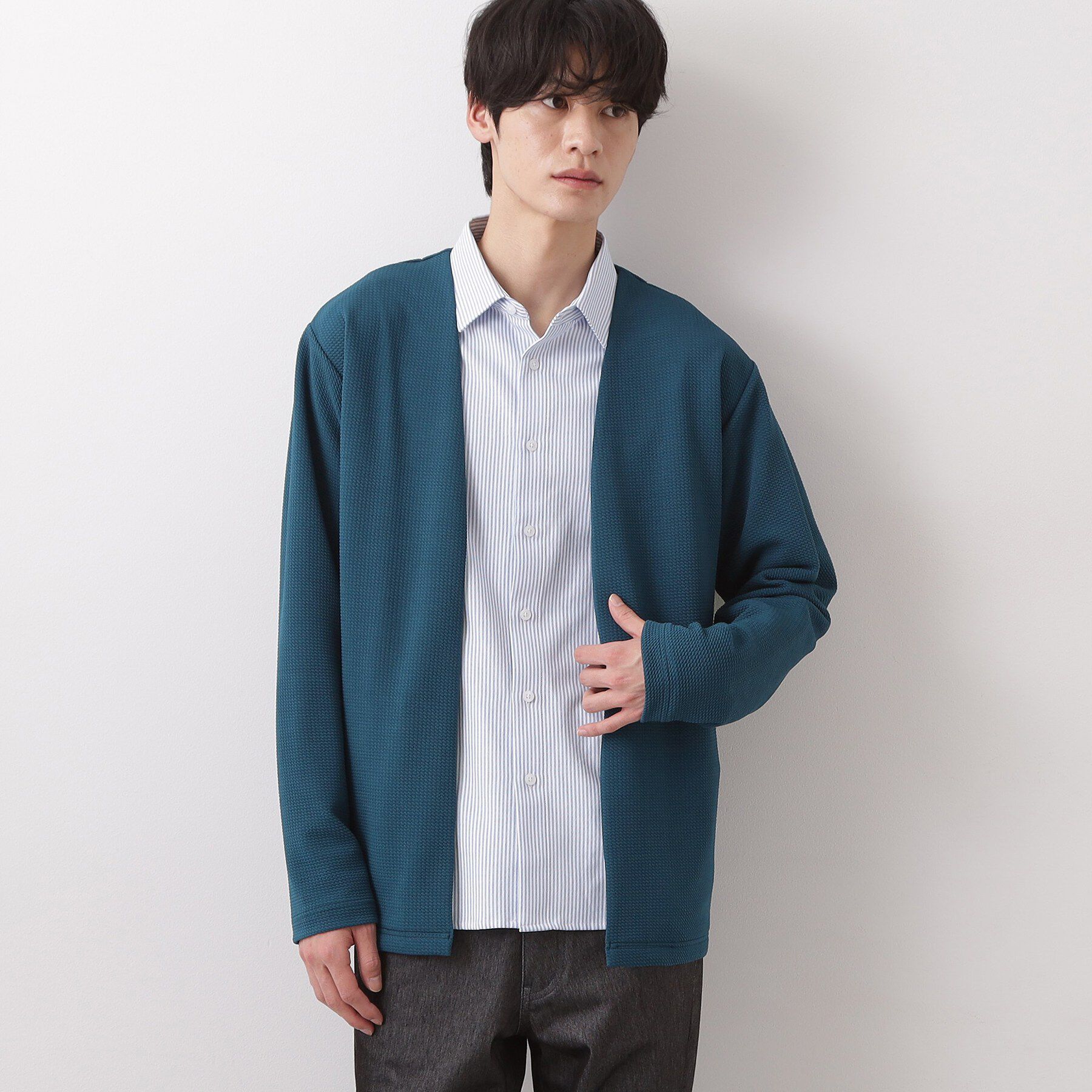 THE SHOP TK「カーディガン＋半袖Tシャツ セットアイテム 洗濯機OK」|カーディガン|